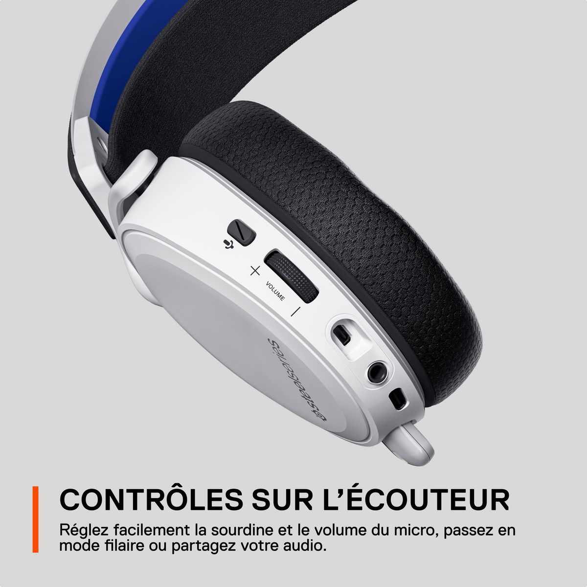 Casque Gaming Bluetooth Arctis 7P+ Blanc Multiplateforme