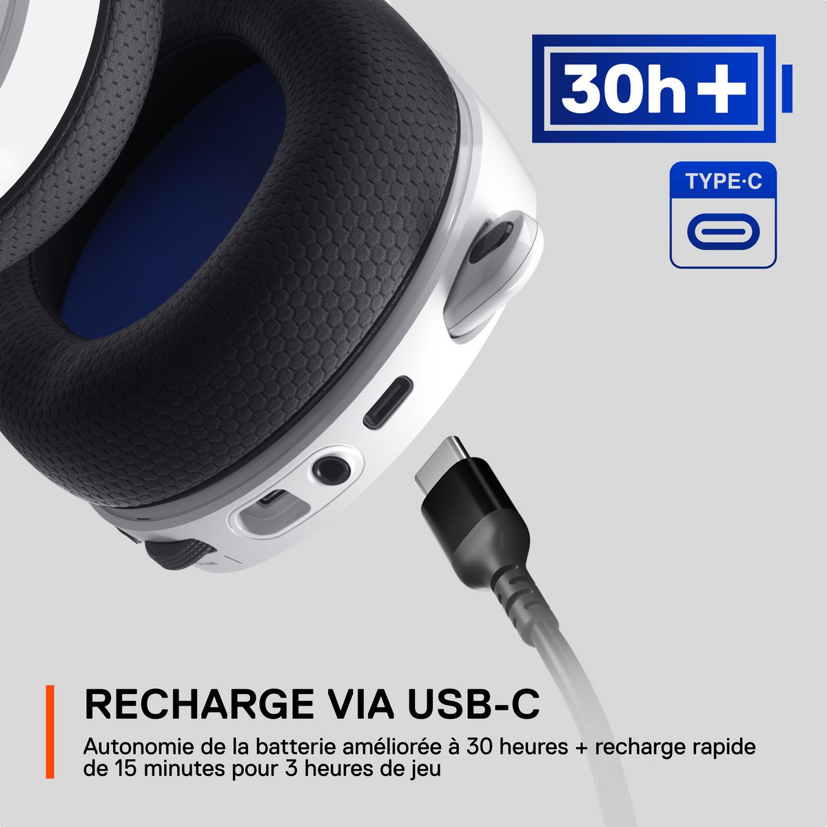 Casque Gaming Bluetooth Arctis 7P+ Blanc Multiplateforme