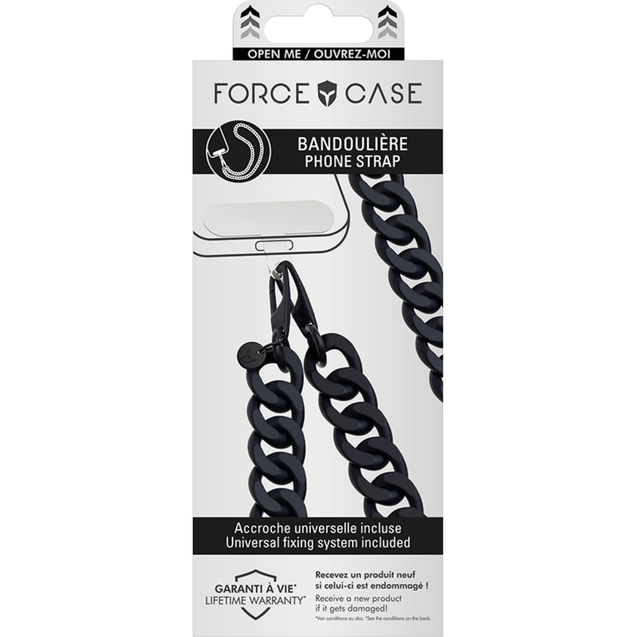 Voir la diapositive 2 : BIGBEN Bandoulière téléphone Universelle Mailles - Noir