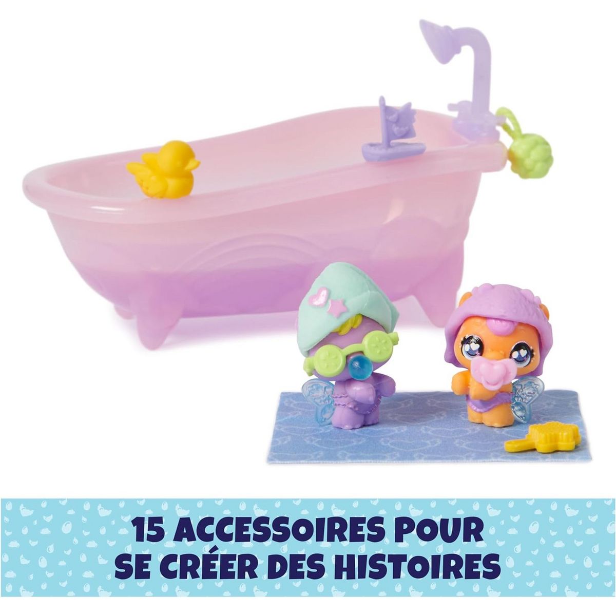 SPIN MASTER Pack de 2 Hatchimals et douche color  change