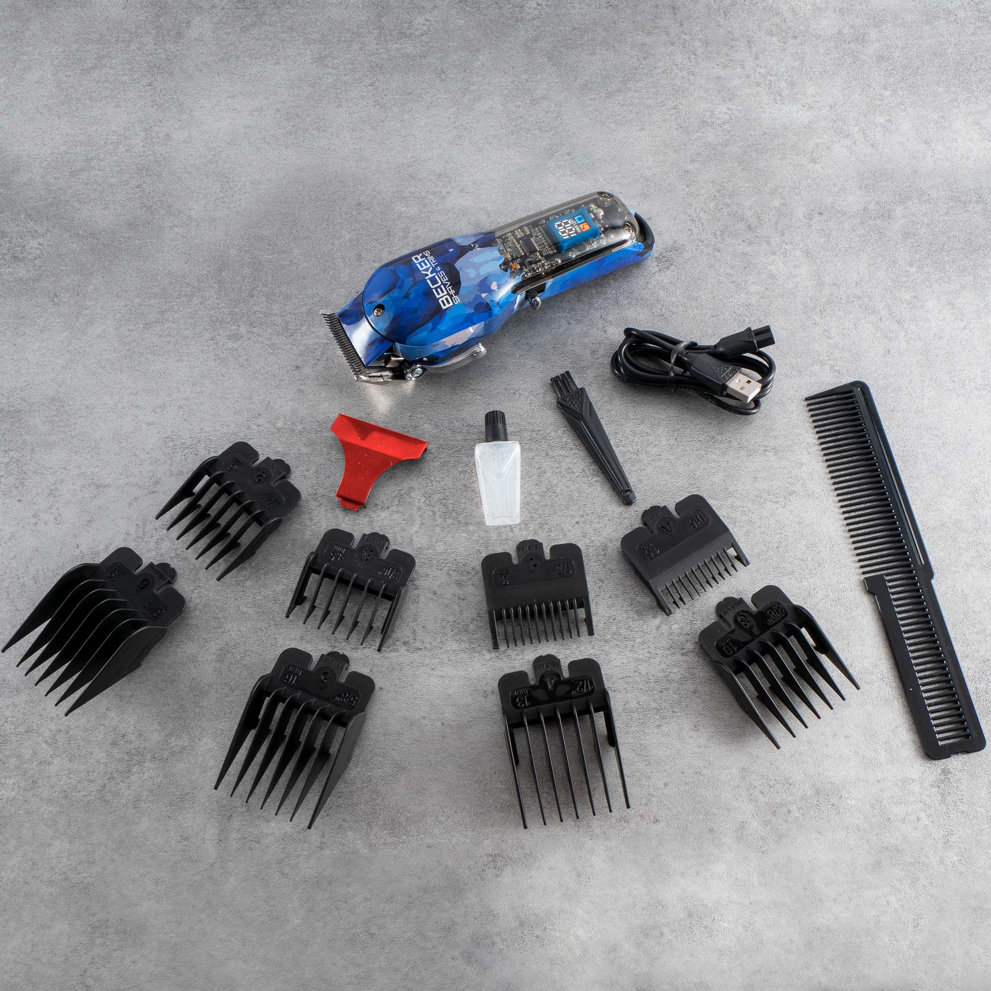Voir la diapositive 11 : BECKER SHAVES & TRIMS Tondeuse cheveux et barbe BLUE MOTION - Bleu