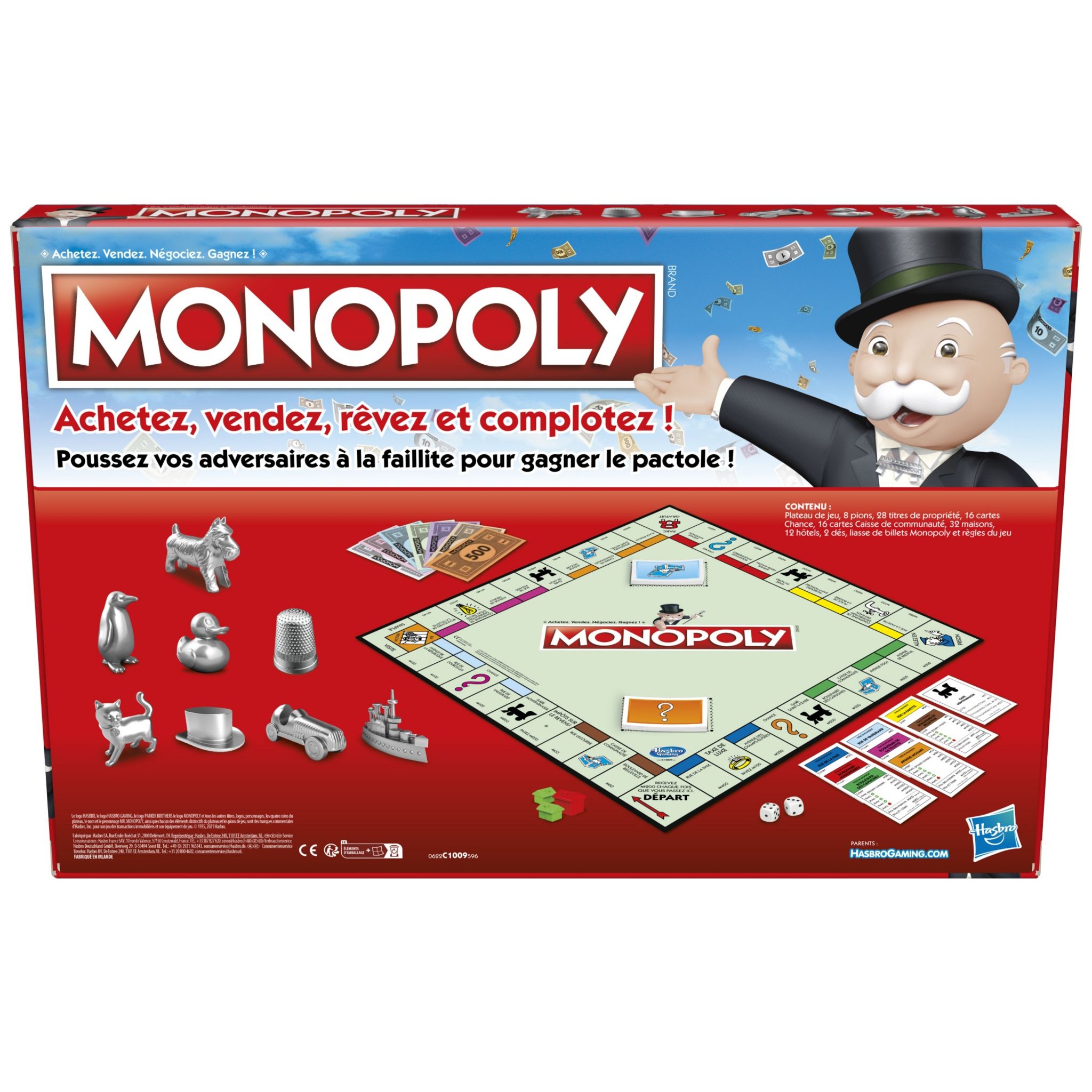 Voir la diapositive 9 : HASBRO Jeu Monopoly Classique