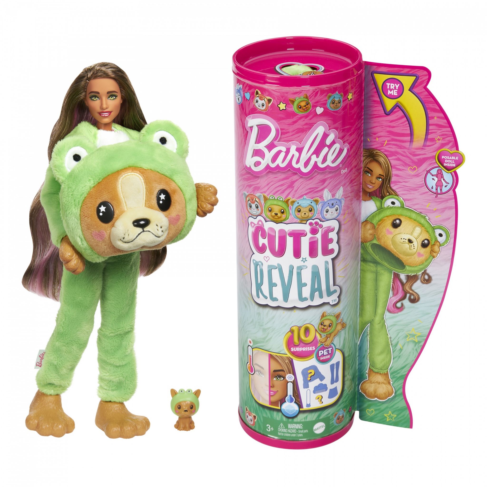 Voir la diapositive 2 : MATTEL Poupée Barbie Cutie Reveal Chiot Grenouille