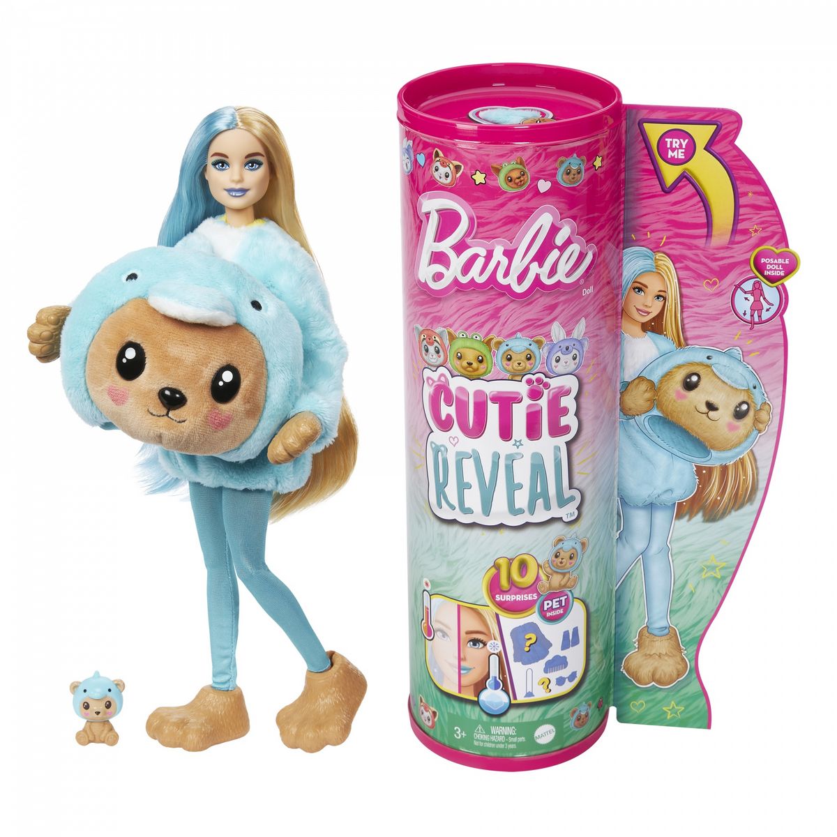 MATTEL Poupée Barbie Cutie Reveal Ours Dauphin