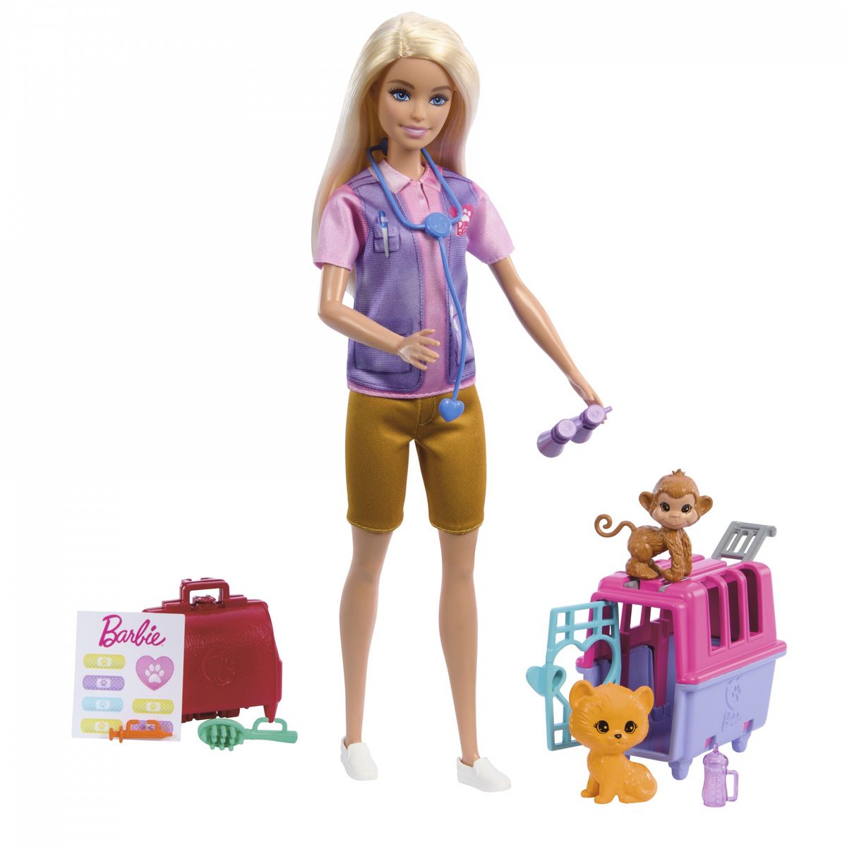 MATTEL Poupée Barbie sauveteuse d'animaux