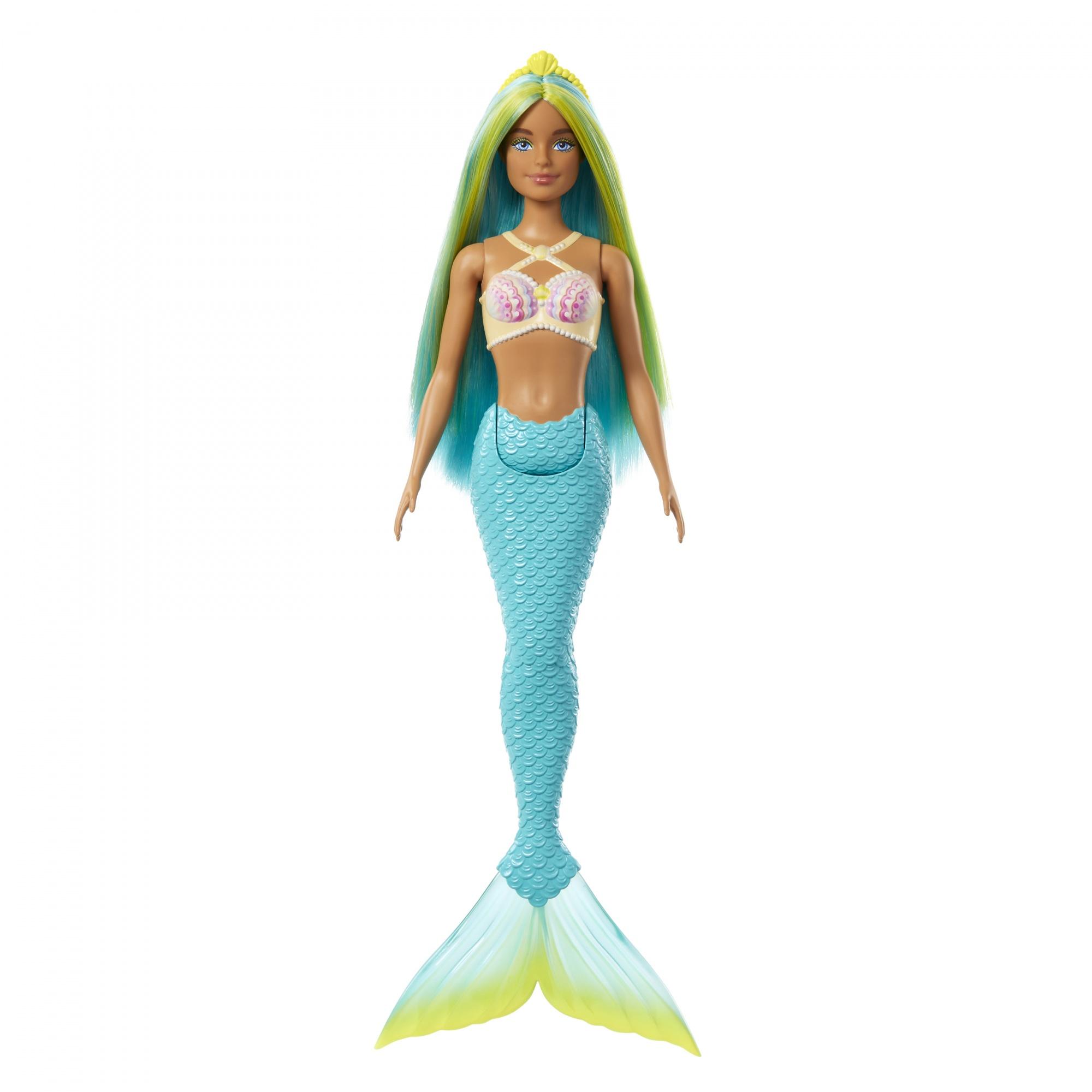 Voir la diapositive 2 : MATTEL Poupée Barbie Sirène Bleu
