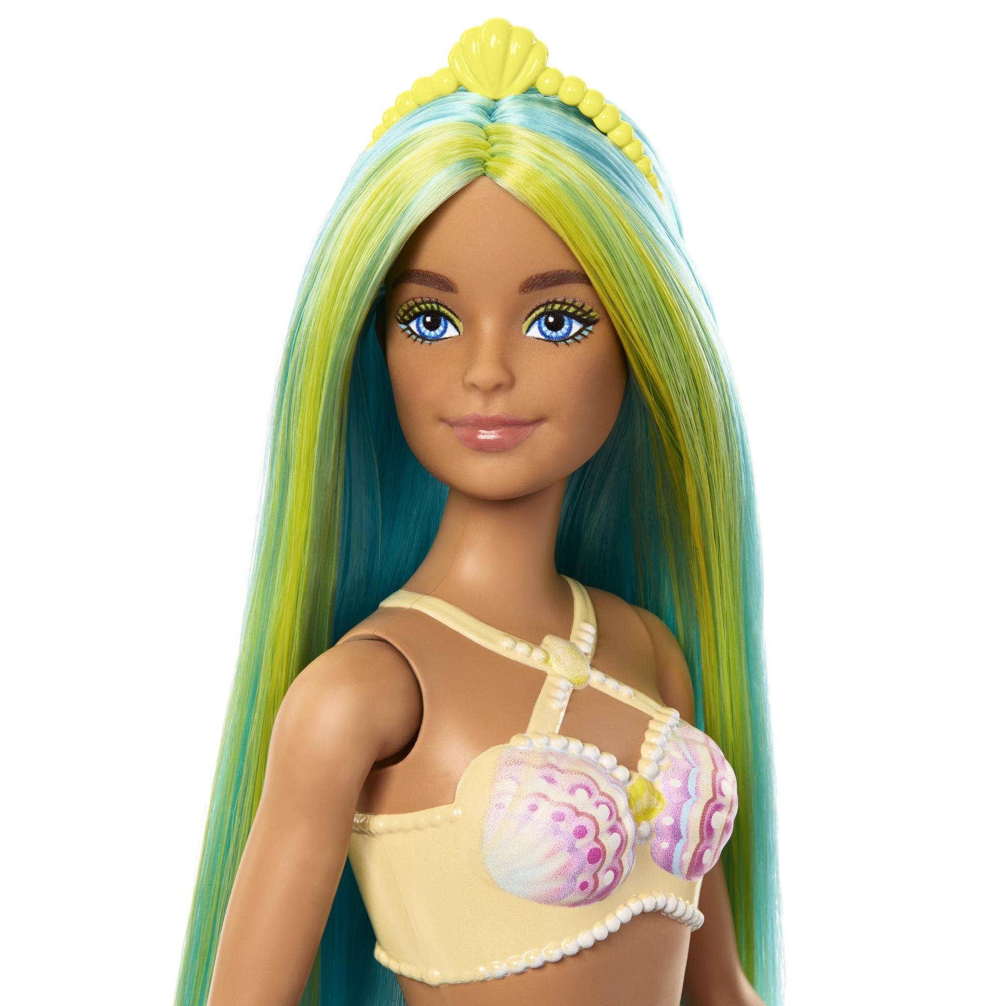 Voir la diapositive 3 : MATTEL Poupée Barbie Sirène Bleu