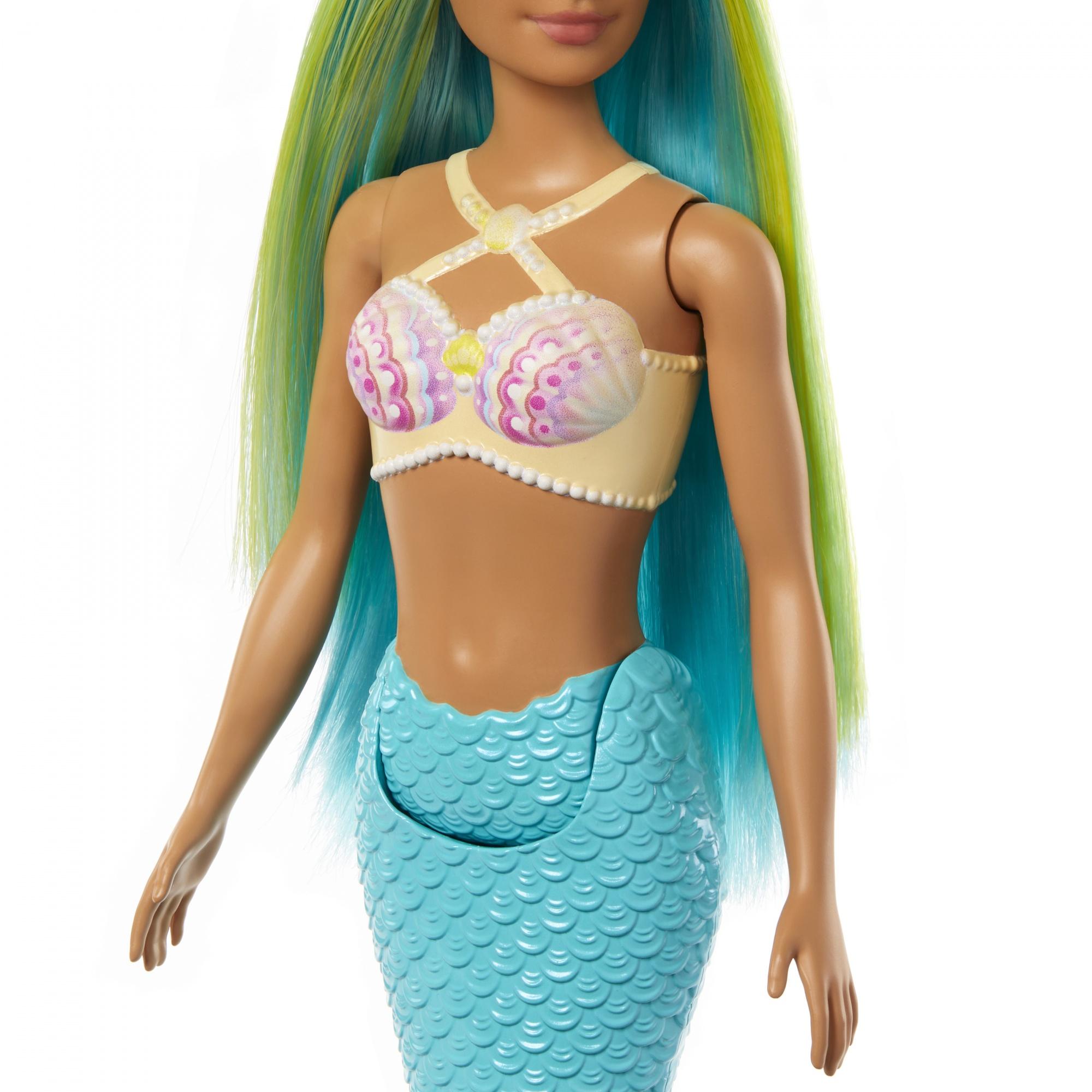 Voir la diapositive 5 : MATTEL Poupée Barbie Sirène Bleu