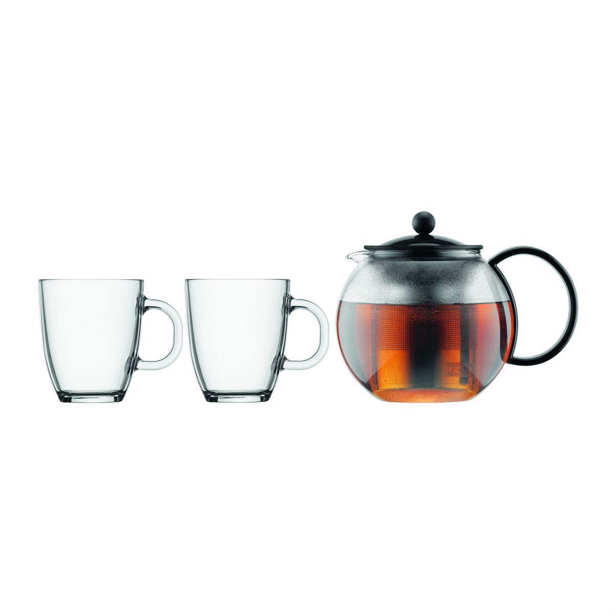 BODUM Set Théière à piston + 2 mugs K180501 - Transparent