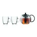 BODUM Set Théière à piston + 2 mugs K180501 - Transparent