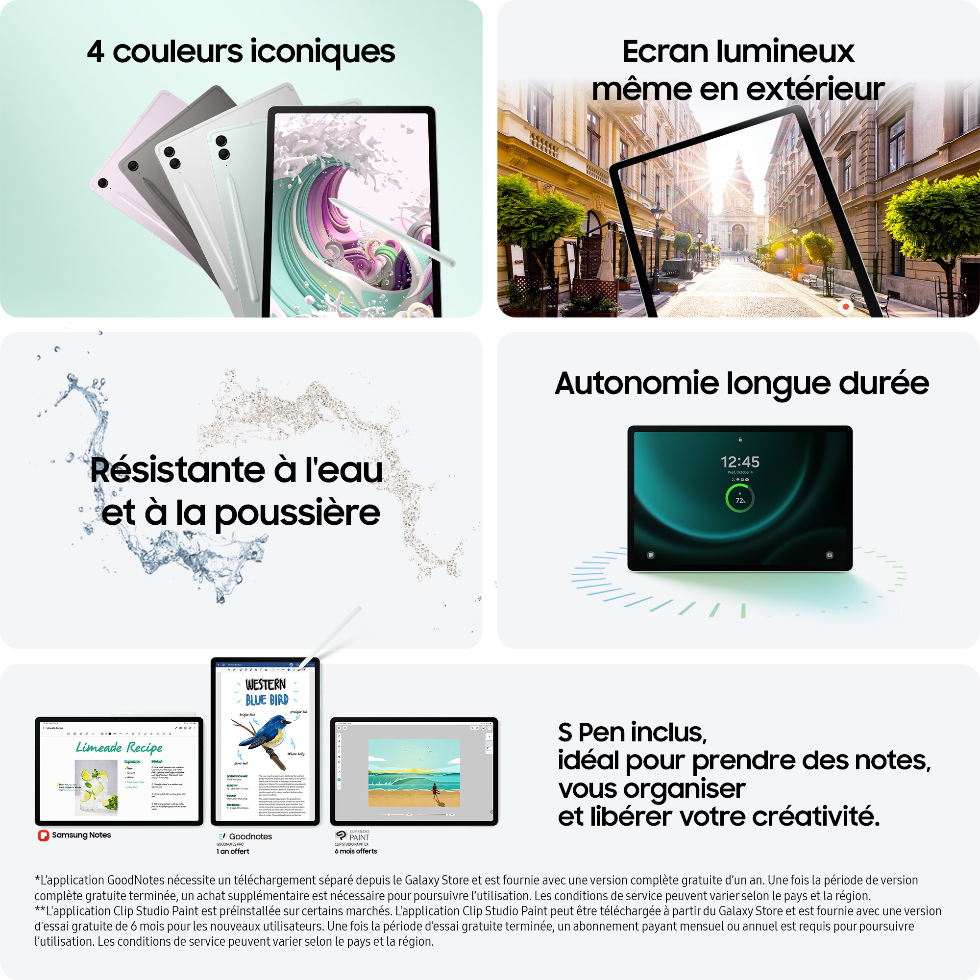 Voir la diapositive 5 : SAMSUNG Tablette GALAXY TAB S9FE 128GO - Gris