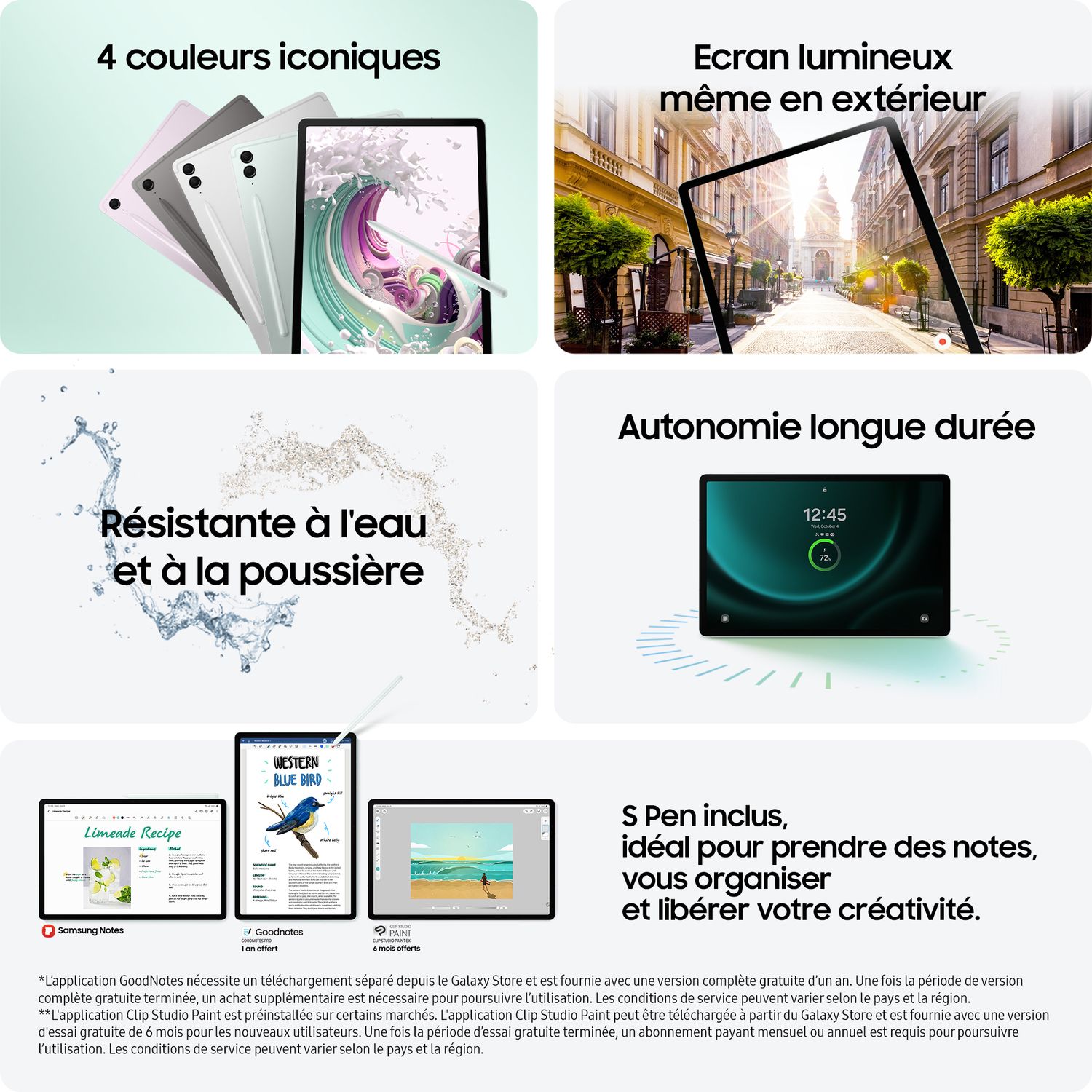 Voir la diapositive 8 : SAMSUNG Tablette GALAXY TAB S9FE+ 128GO - Gris