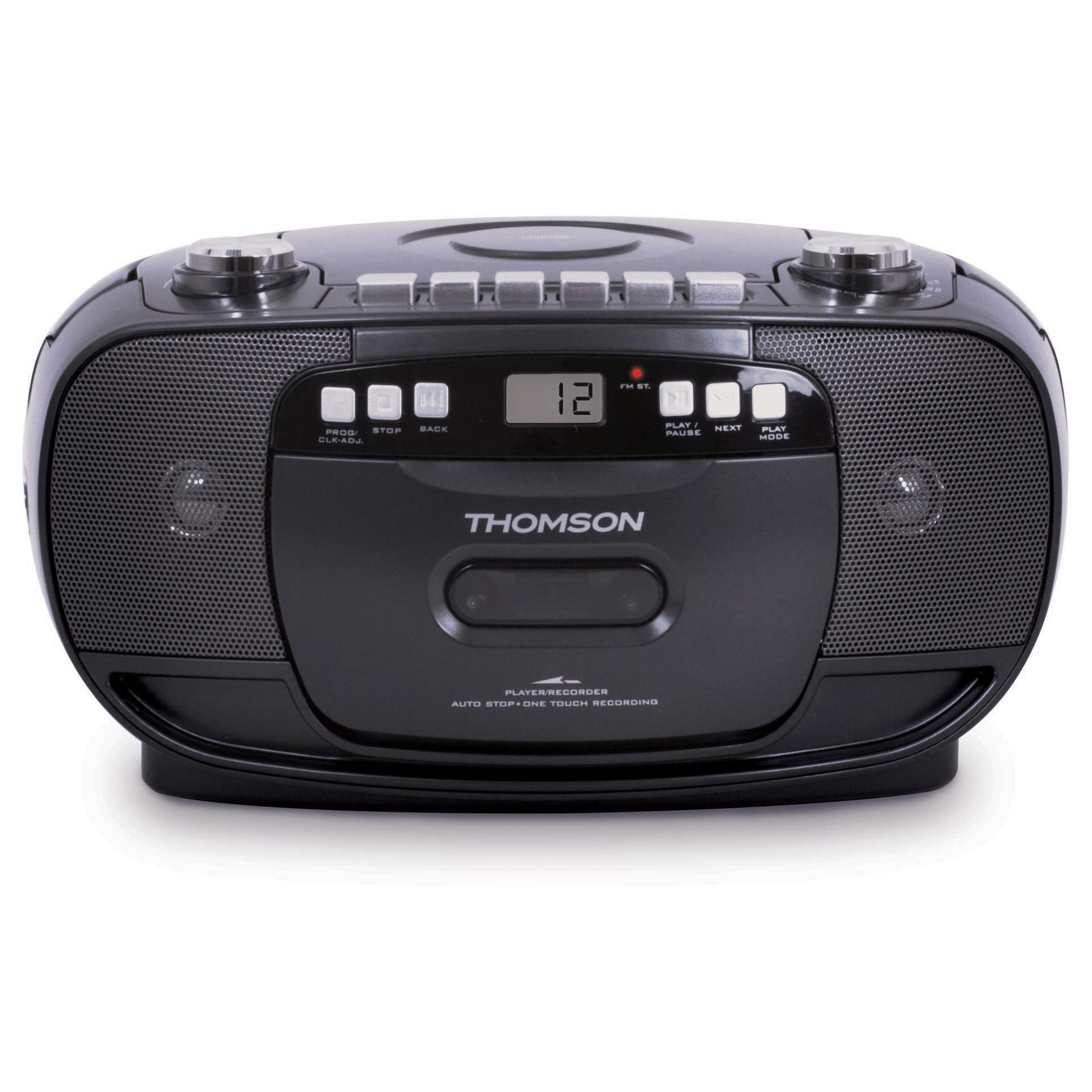 Voir la diapositive 2 : THOMSON Lecteur Radio/K7/CD portable RK200CD - Noir