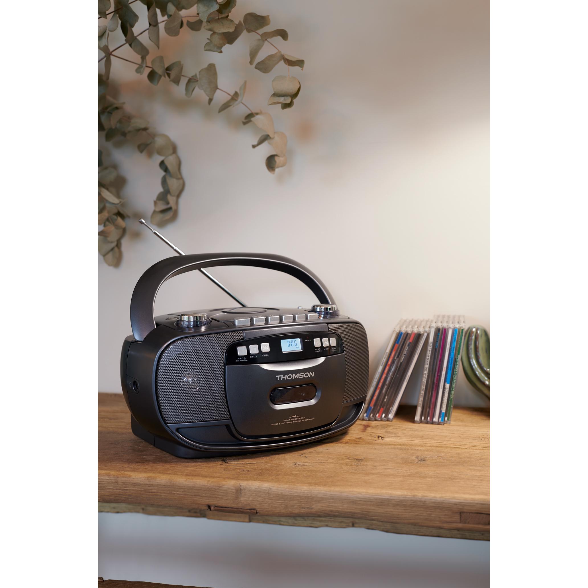 Voir la diapositive 4 : THOMSON Lecteur Radio/K7/CD portable RK200CD - Noir
