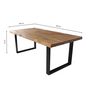 Voir la diapositive 4 : Table à manger 6 personnes en chêne massif finition huilée et pieds métal 180X100 FAUVE