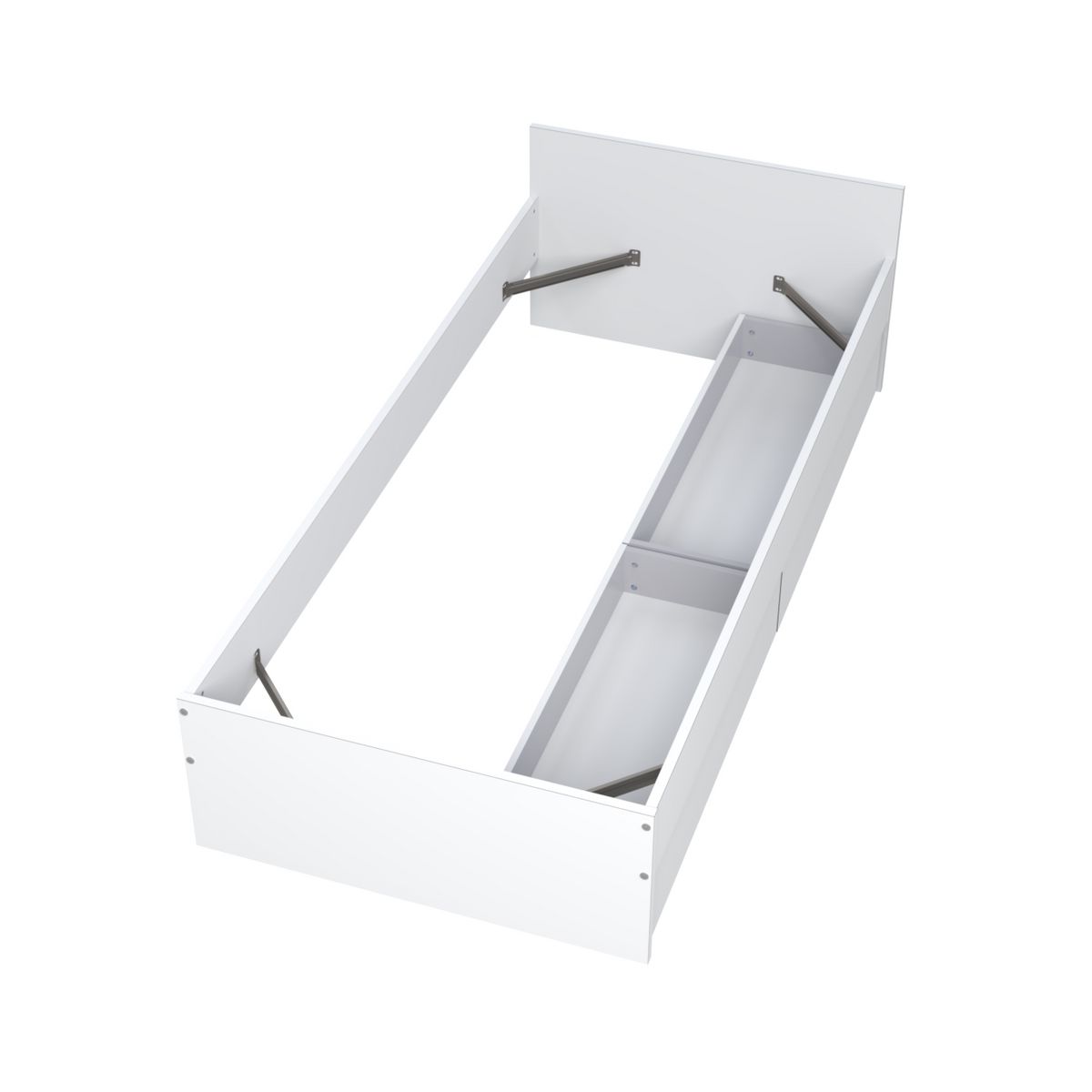 Lit avec rangements 90x190 cm, 2 tiroirs et tête de lit CAMA