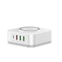 Voir la diapositive 2 : WEENECT Chargeur secteur 5-en-1 induction + 4 ports USB - Blanc