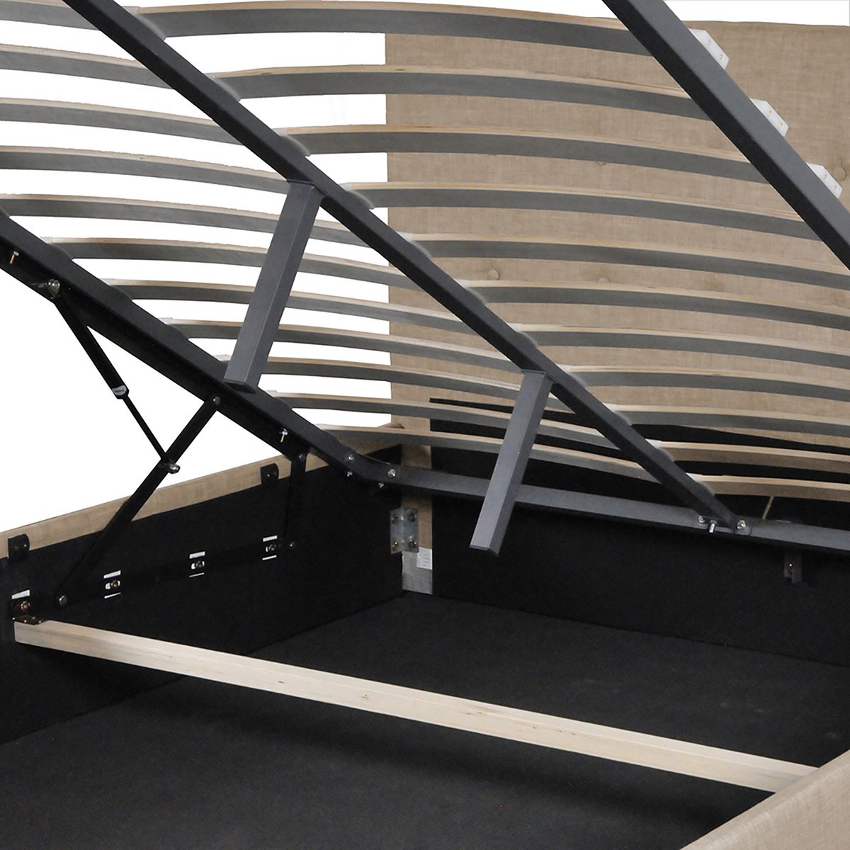 Lit coffre avec tête de lit capitonnée, livré avec sommier 140x190 CM CATANE