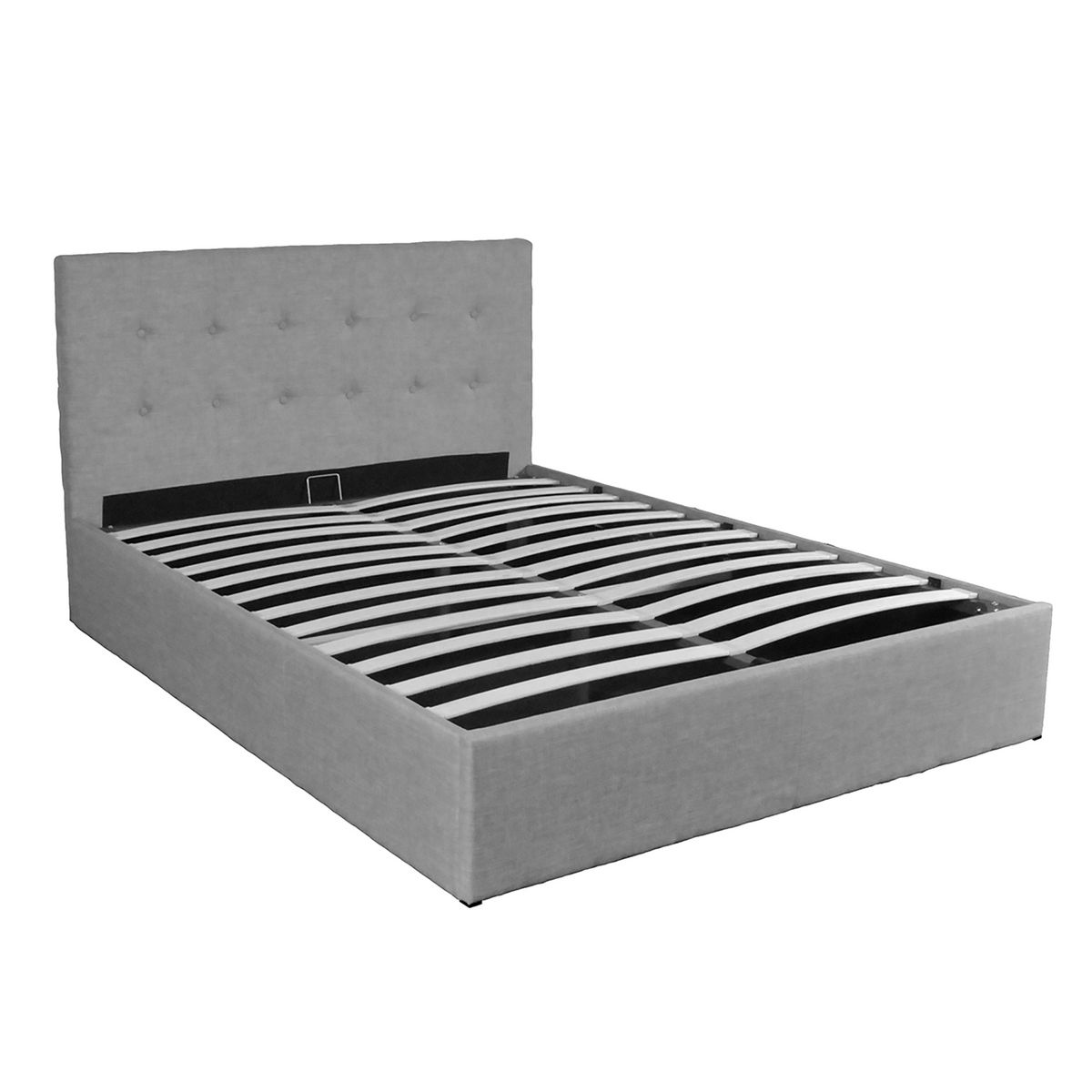 Lit coffre avec tête de lit capitonnée, livré avec sommier 160x200 CM CATANE