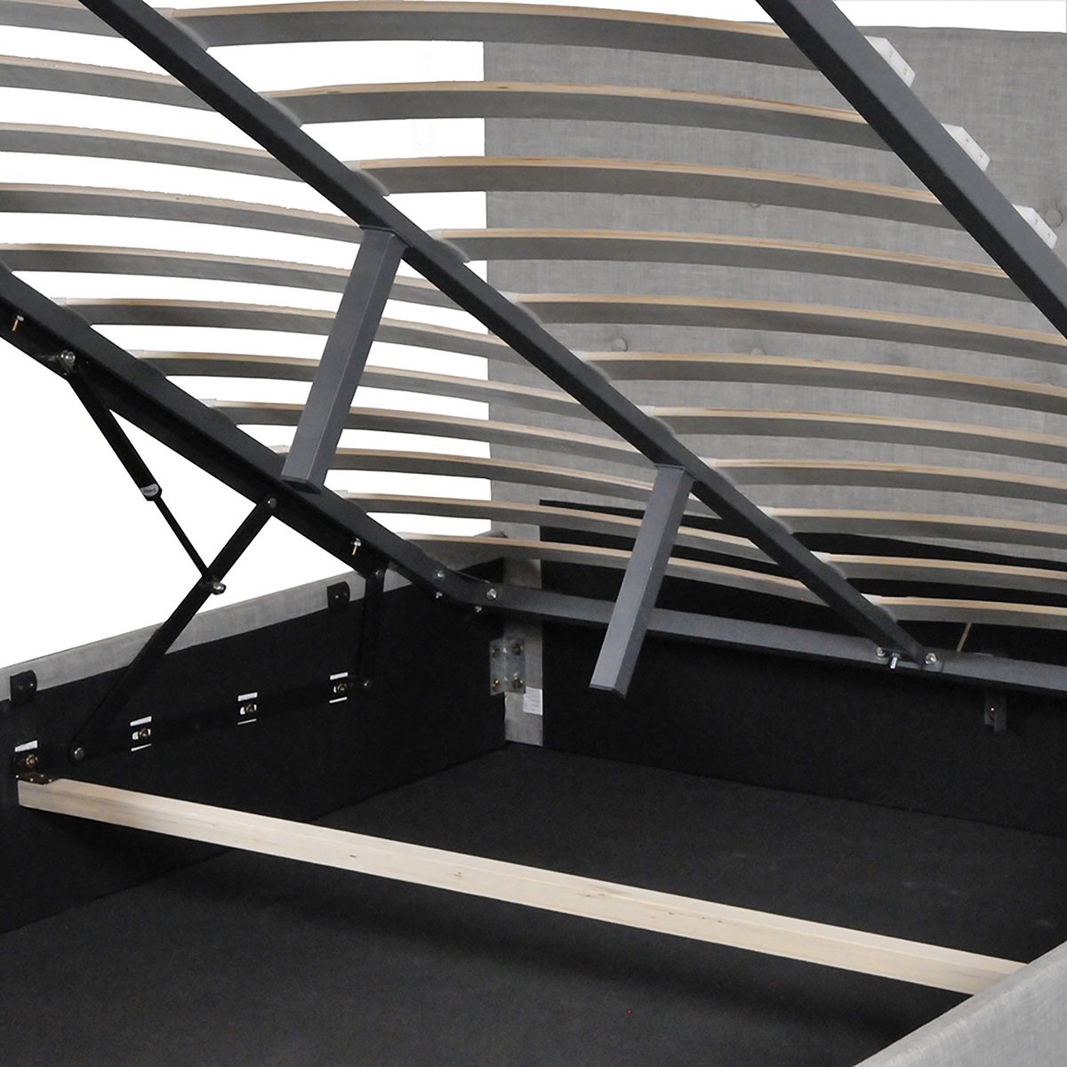 Lit coffre avec tête de lit capitonnée, livré avec sommier 160x200 CM CATANE