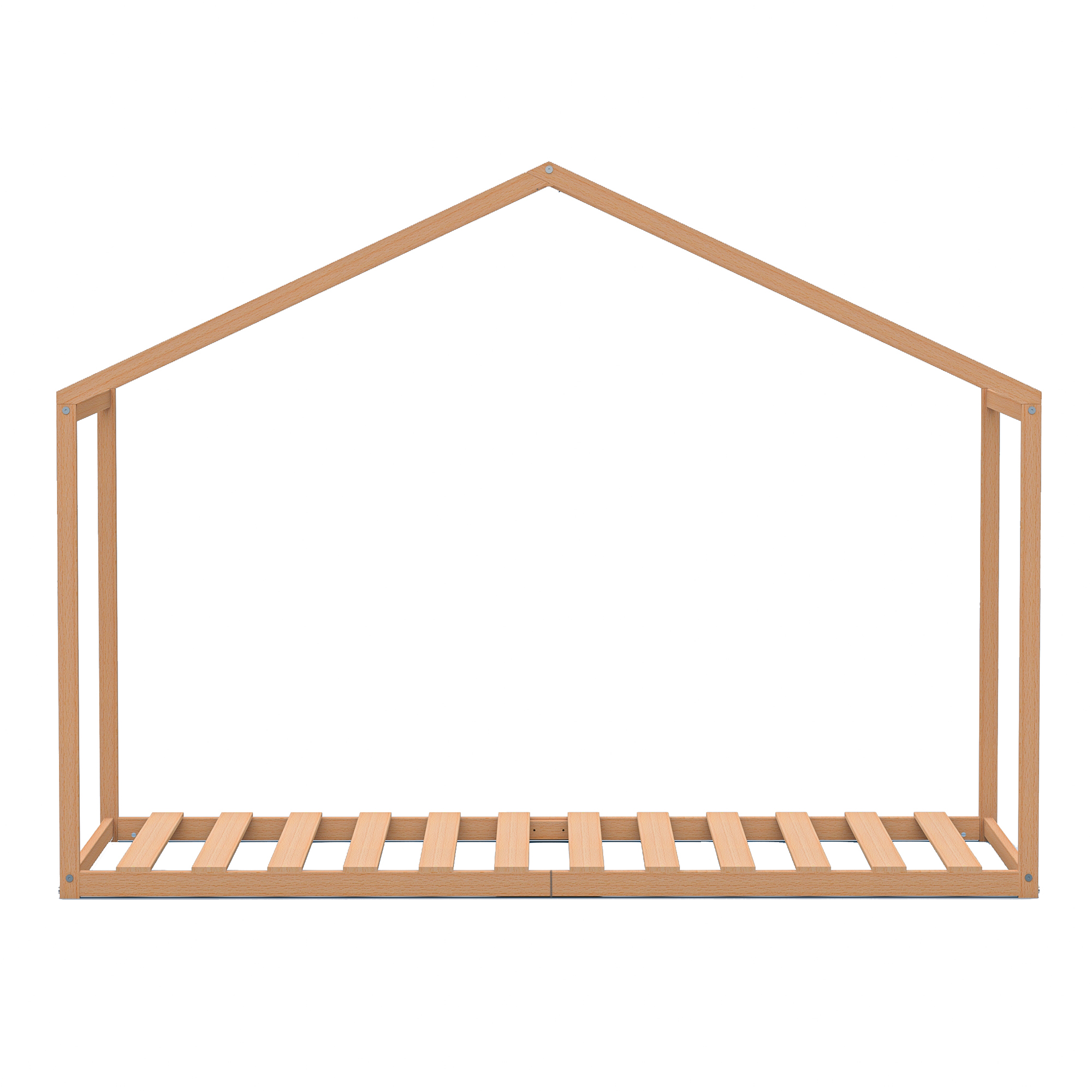 Voir la diapositive 2 : Lit cabane en bois esprit Montessori, 90x190 CM livré avec sommier PETER