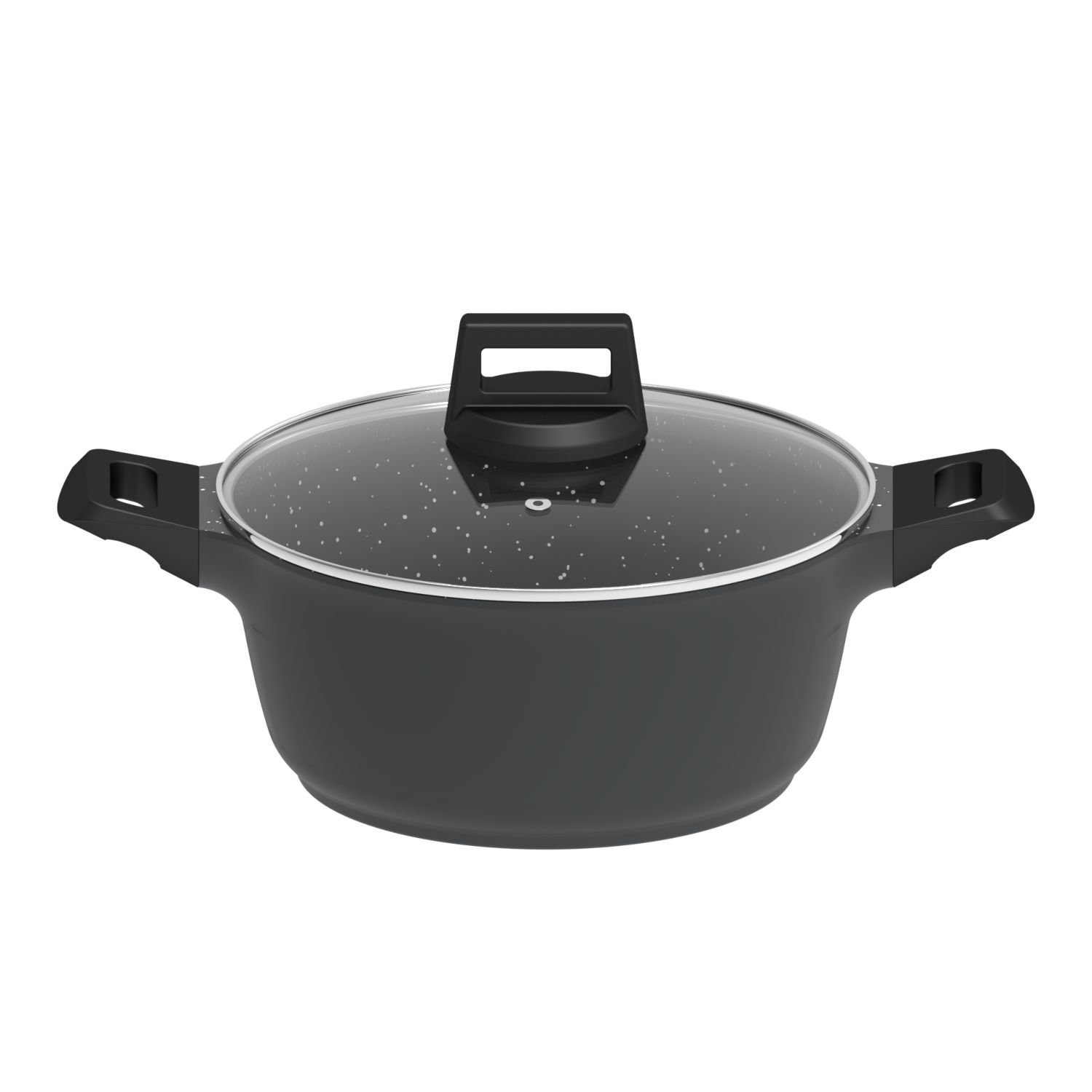 ACTUEL Faitout 24 cm aluminium tous feux dont induction avec couvercle en verre