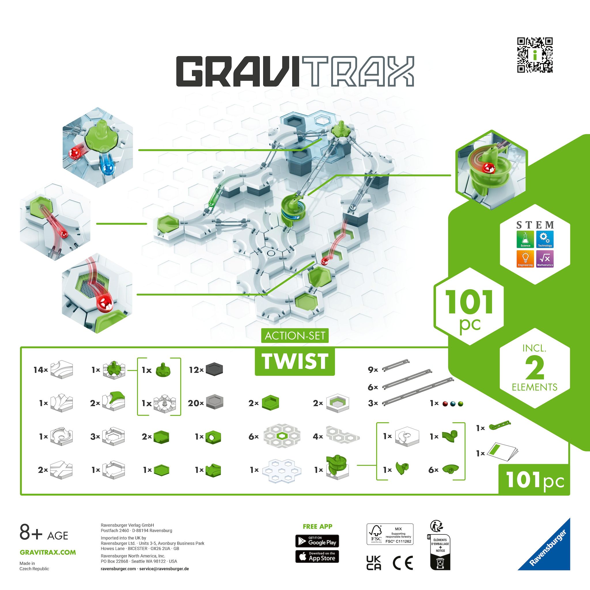 Voir la diapositive 2 : RAVENSBURGER Circuit de billes Gravitrax Action Set Twist