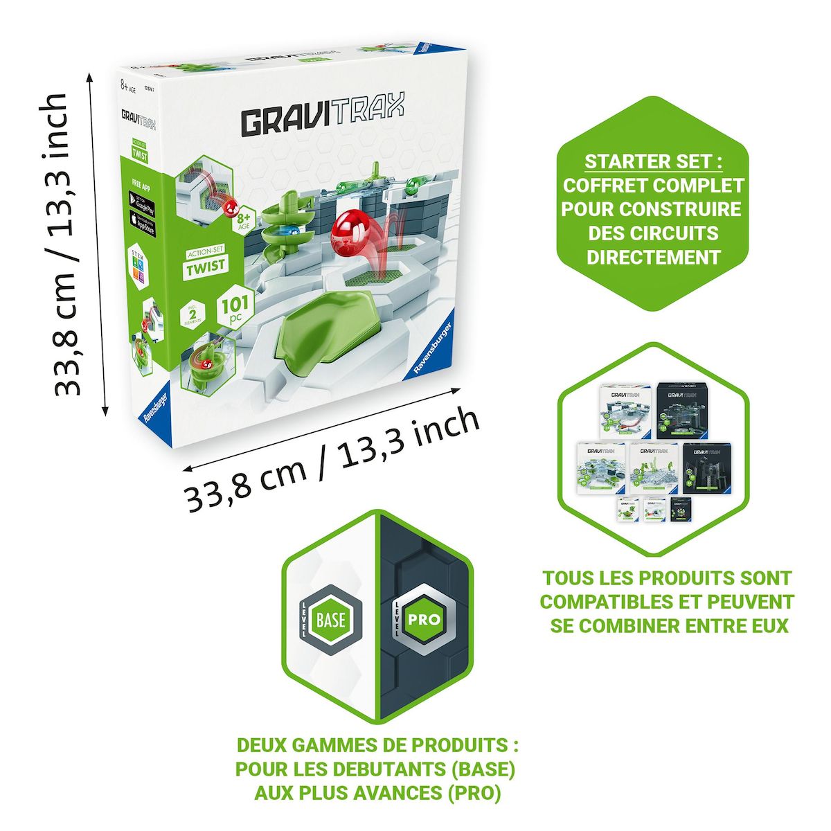 RAVENSBURGER Circuit de billes Gravitrax Action Set Twist