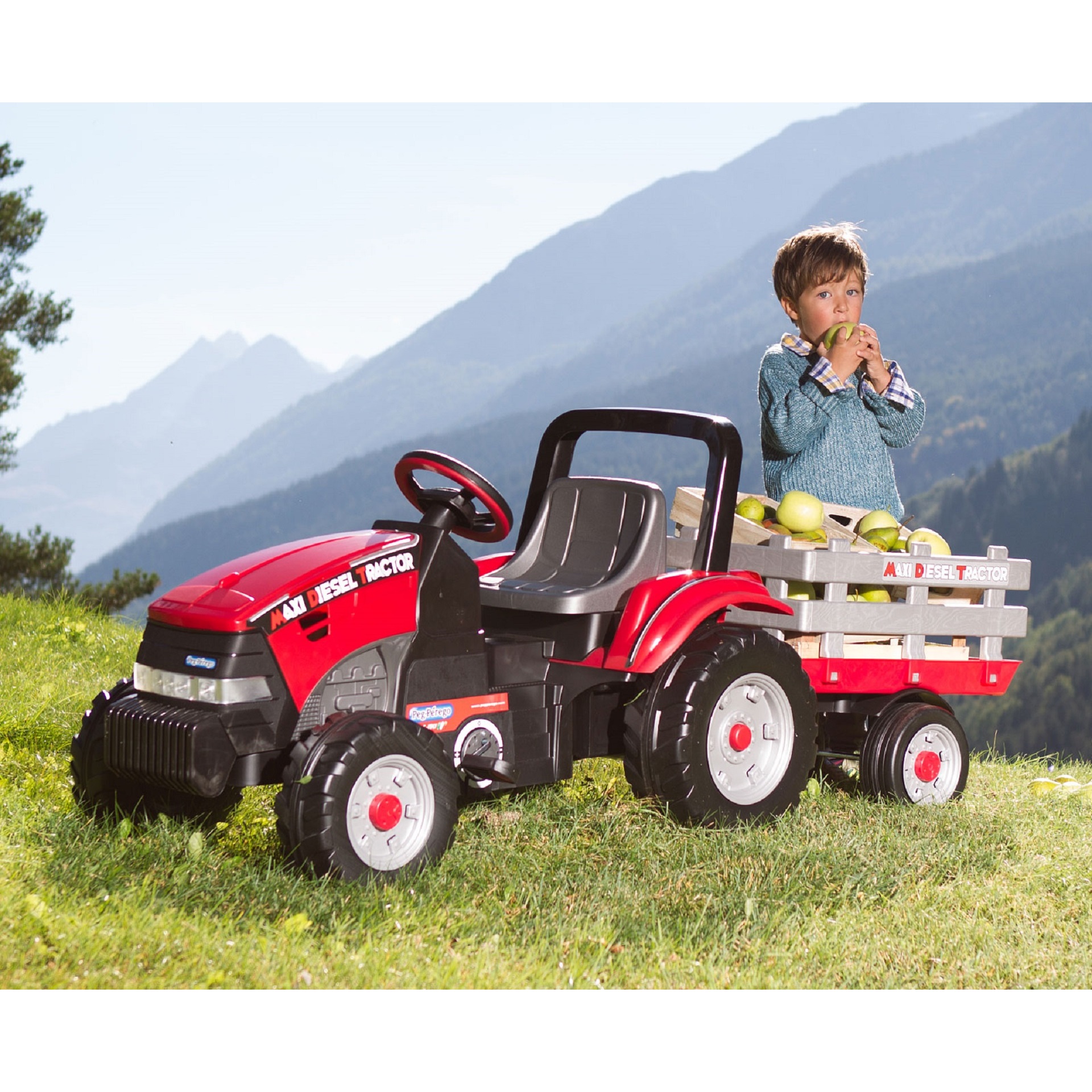 Voir la diapositive 7 : PEG PEREGO Tracteur à pédales réglable Maxi Diesel