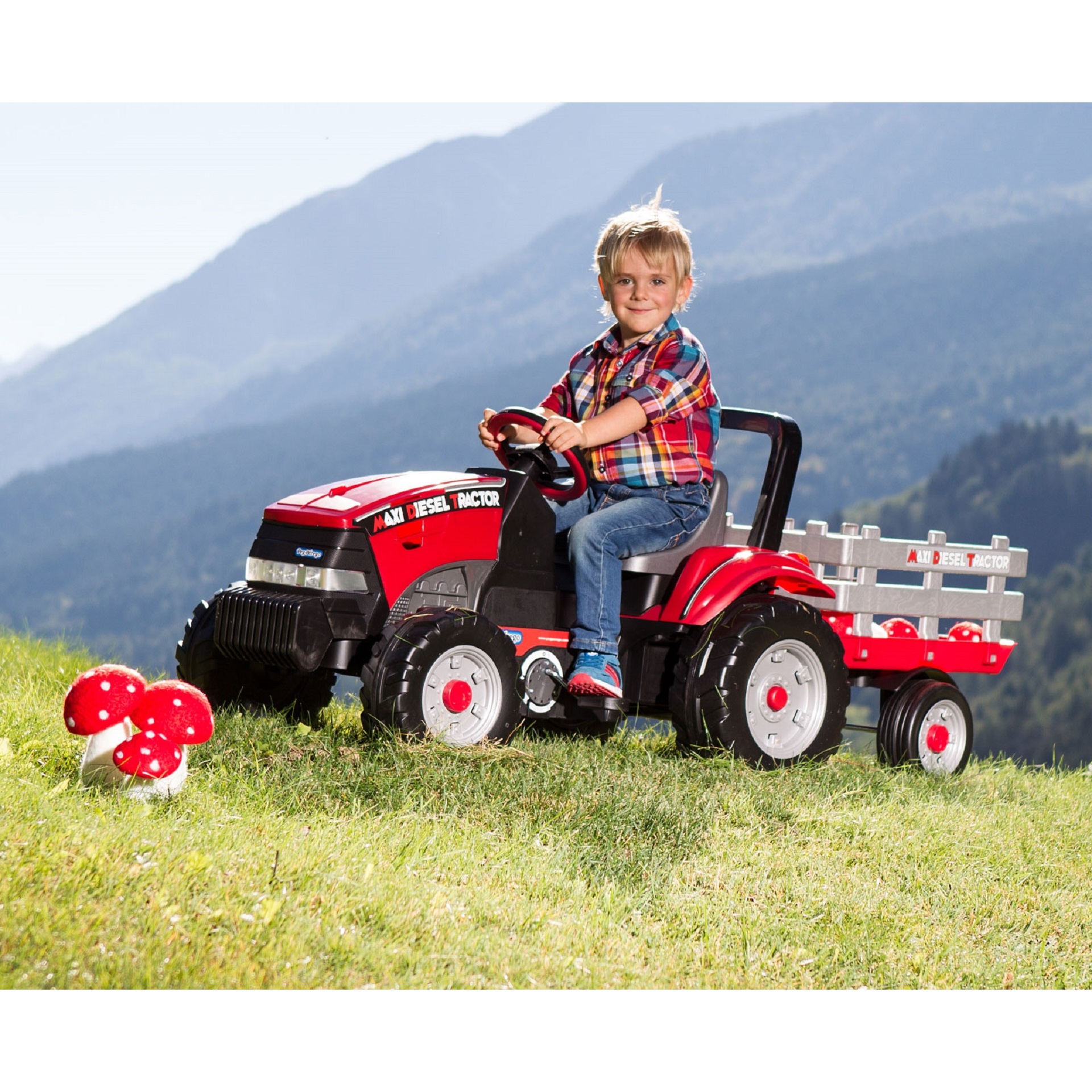 Voir la diapositive 8 : PEG PEREGO Tracteur à pédales réglable Maxi Diesel