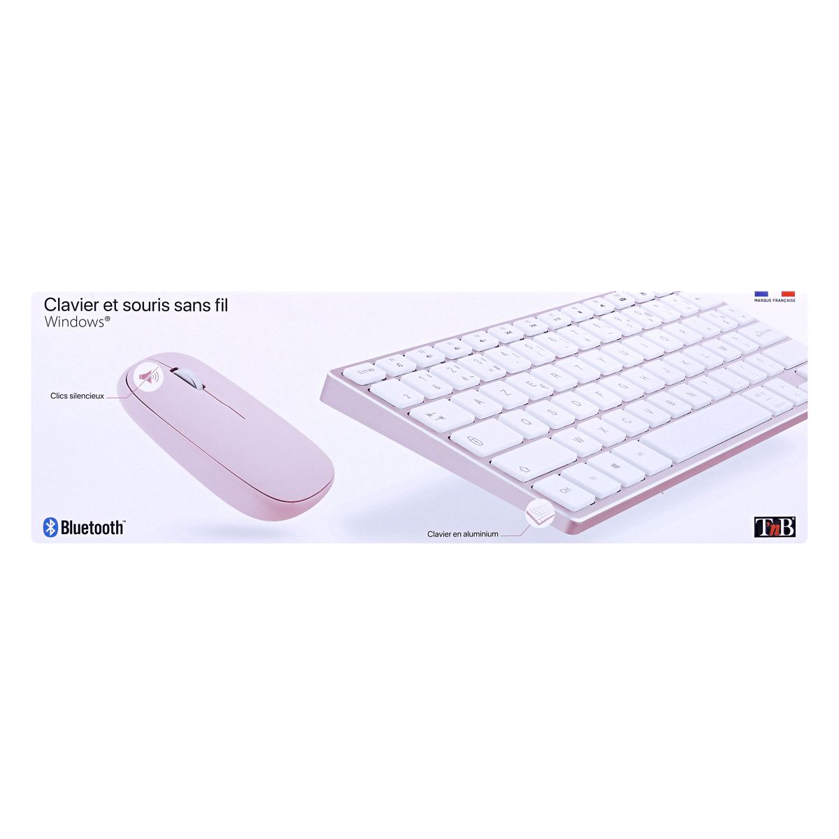 TNB Clavier + souris sans fil - Rose