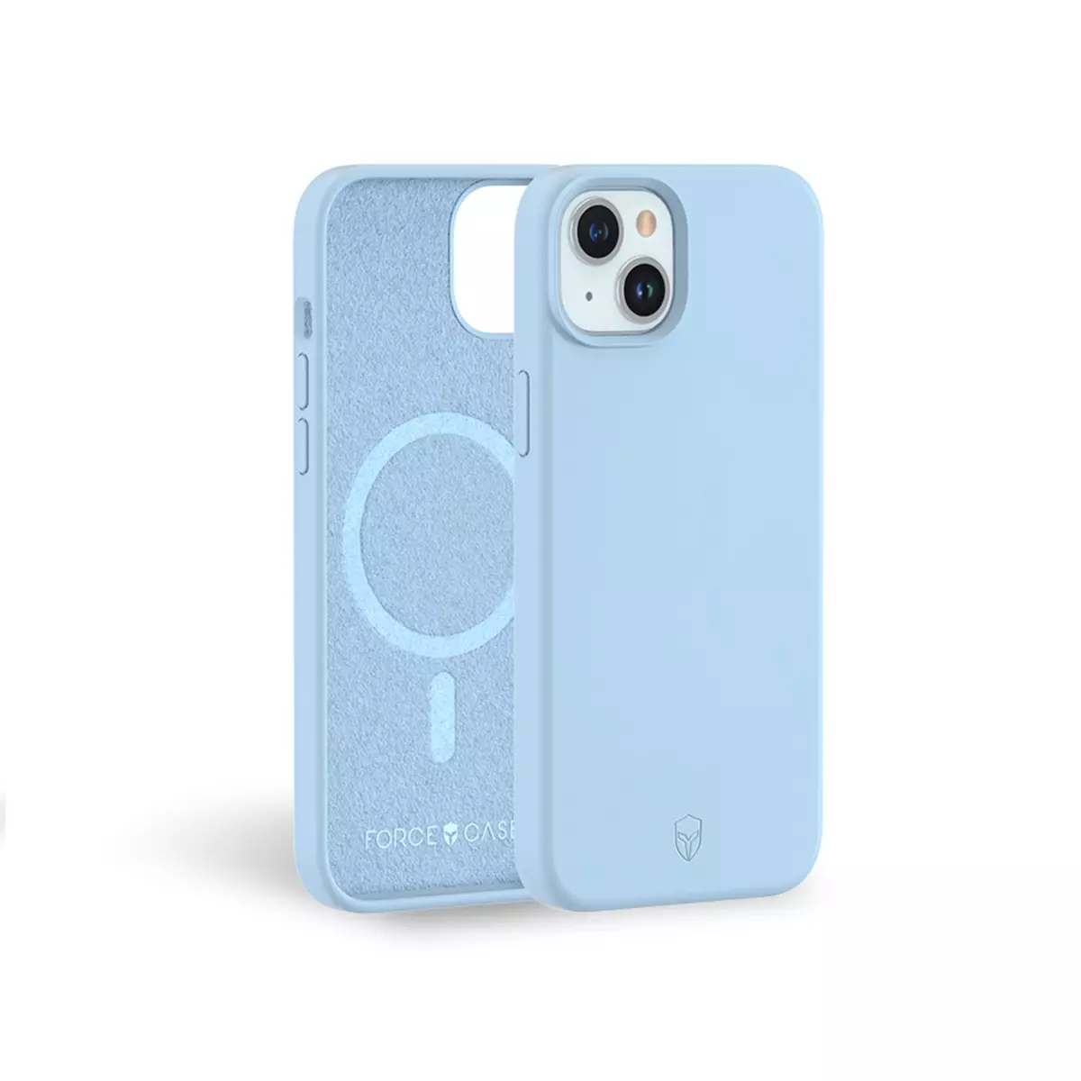 FORCE CASE Coque silicone Magsafe pour iPhone 15 Plus - Bleu ciel