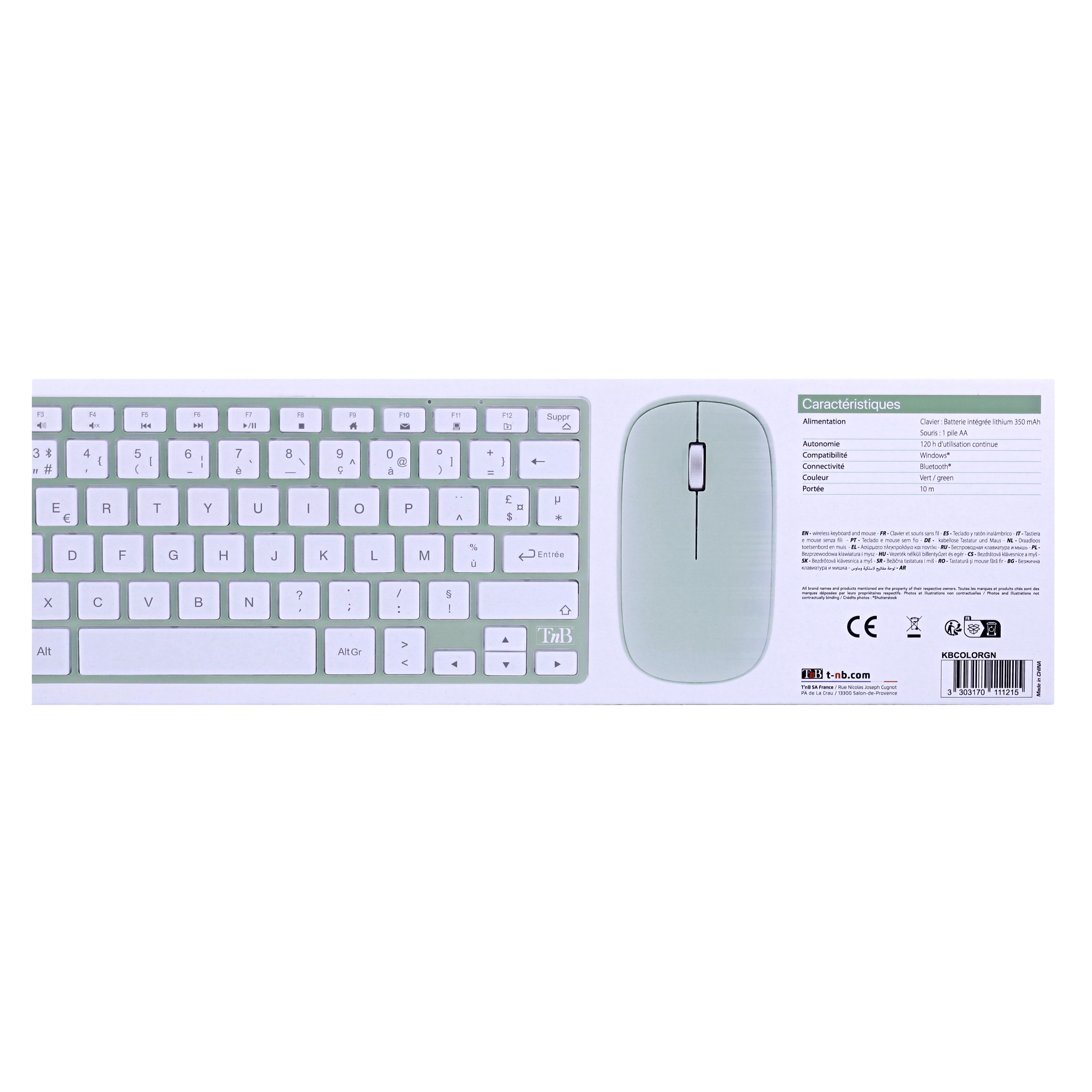 Voir la diapositive 4 : TNB Clavier + souris sans fil - Gris