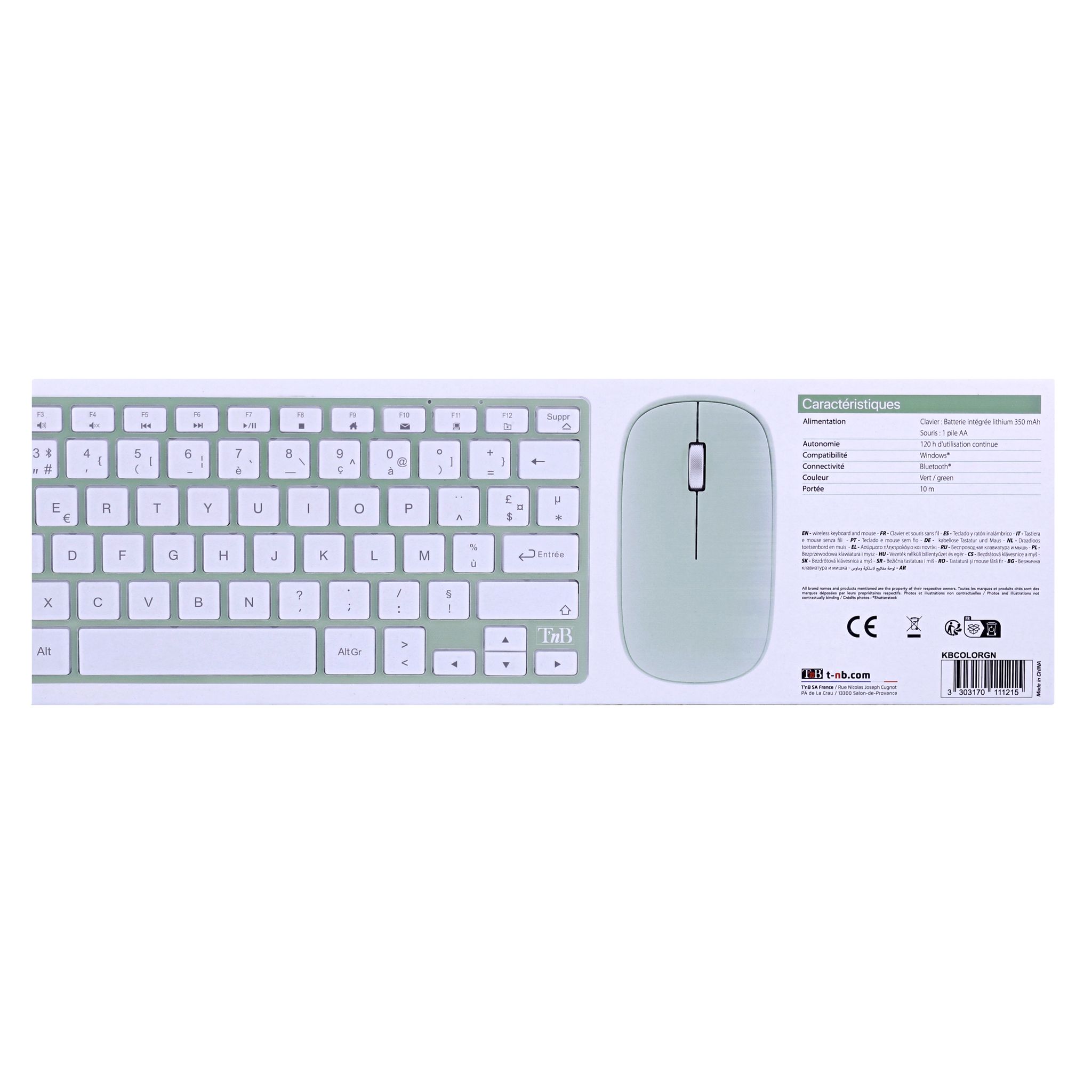 Voir la diapositive 4 : TNB Clavier + souris sans fil - Gris
