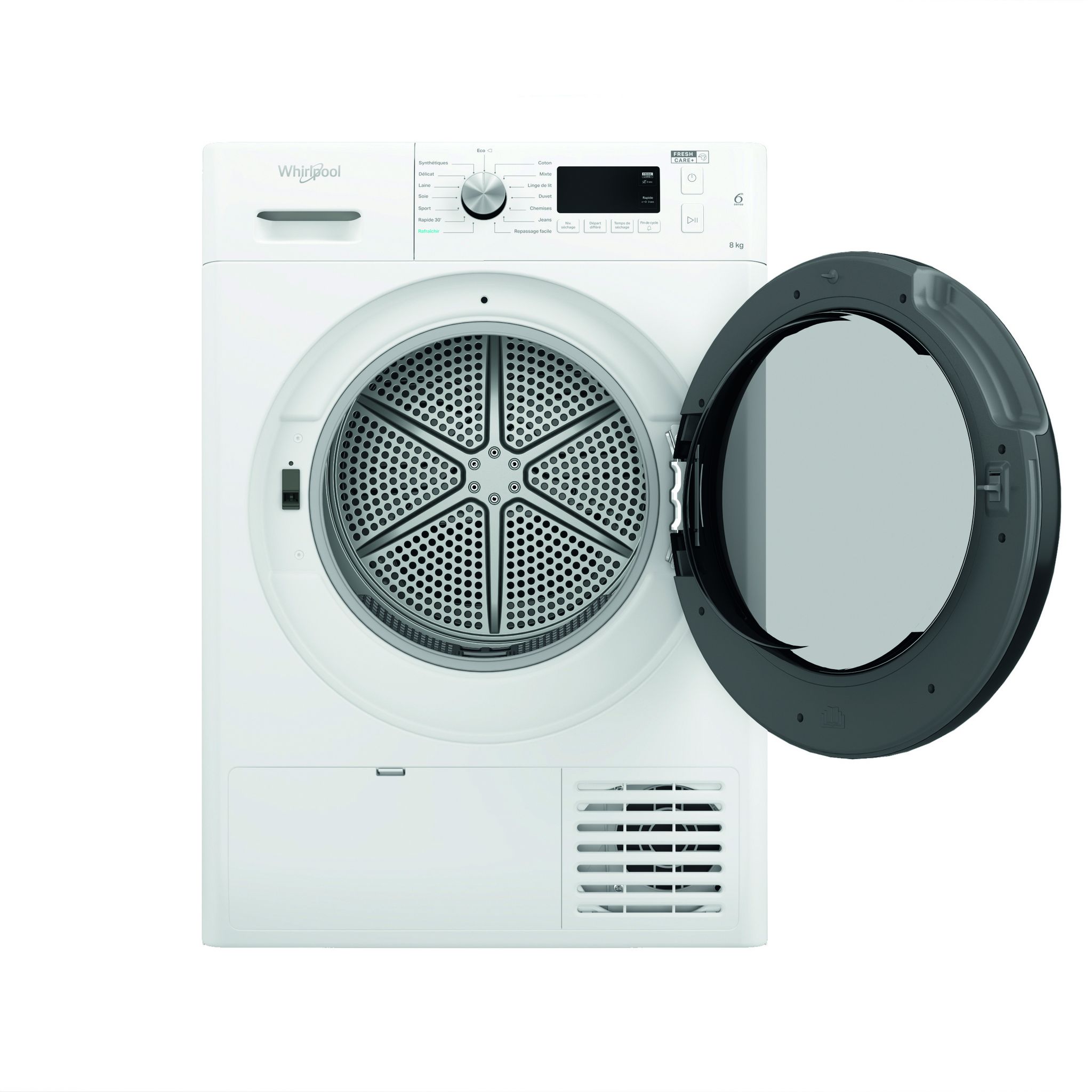 Voir la diapositive 2 : WHIRLPOOL Sèche linge hublot FFTM118X1BFR, 8 kg, Pompe à chaleur, A+