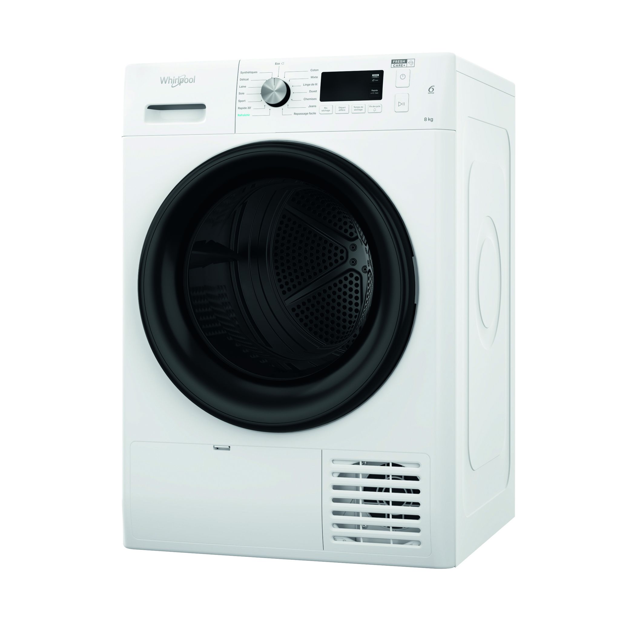 Voir la diapositive 3 : WHIRLPOOL Sèche linge hublot FFTM118X1BFR, 8 kg, Pompe à chaleur, A+