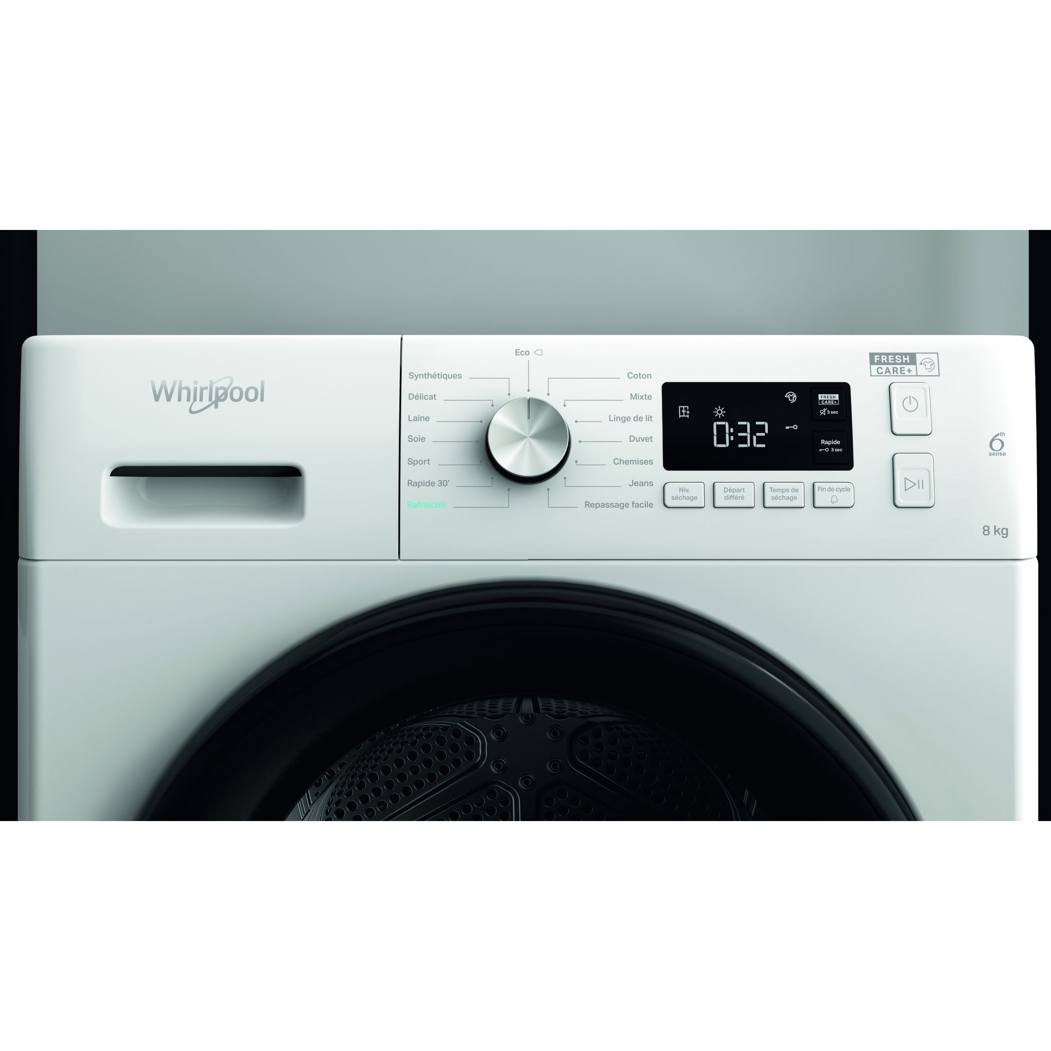 Voir la diapositive 9 : WHIRLPOOL Sèche linge hublot FFTM118X1BFR, 8 kg, Pompe à chaleur, A+