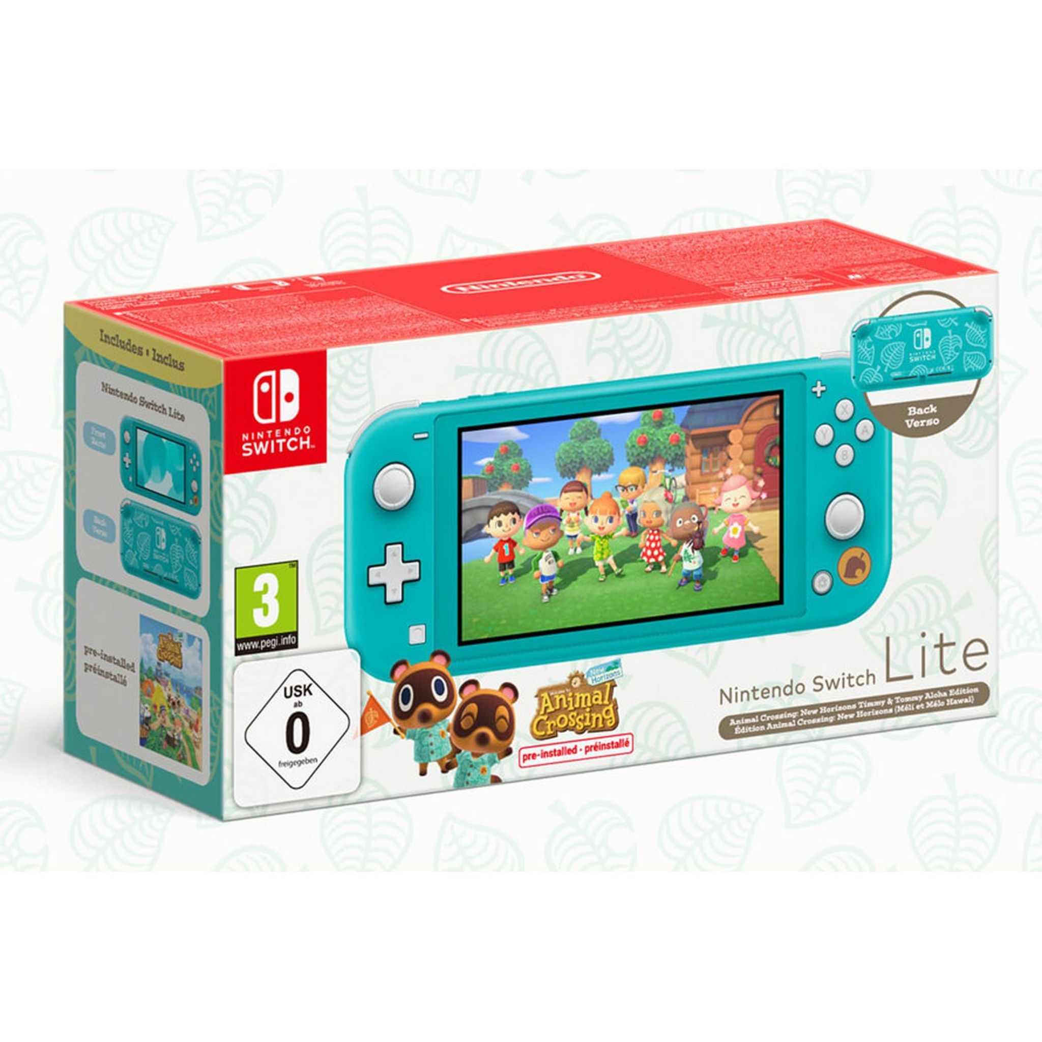 Pack Console Nintendo Switch Lite Turquoise Animal Crossing New