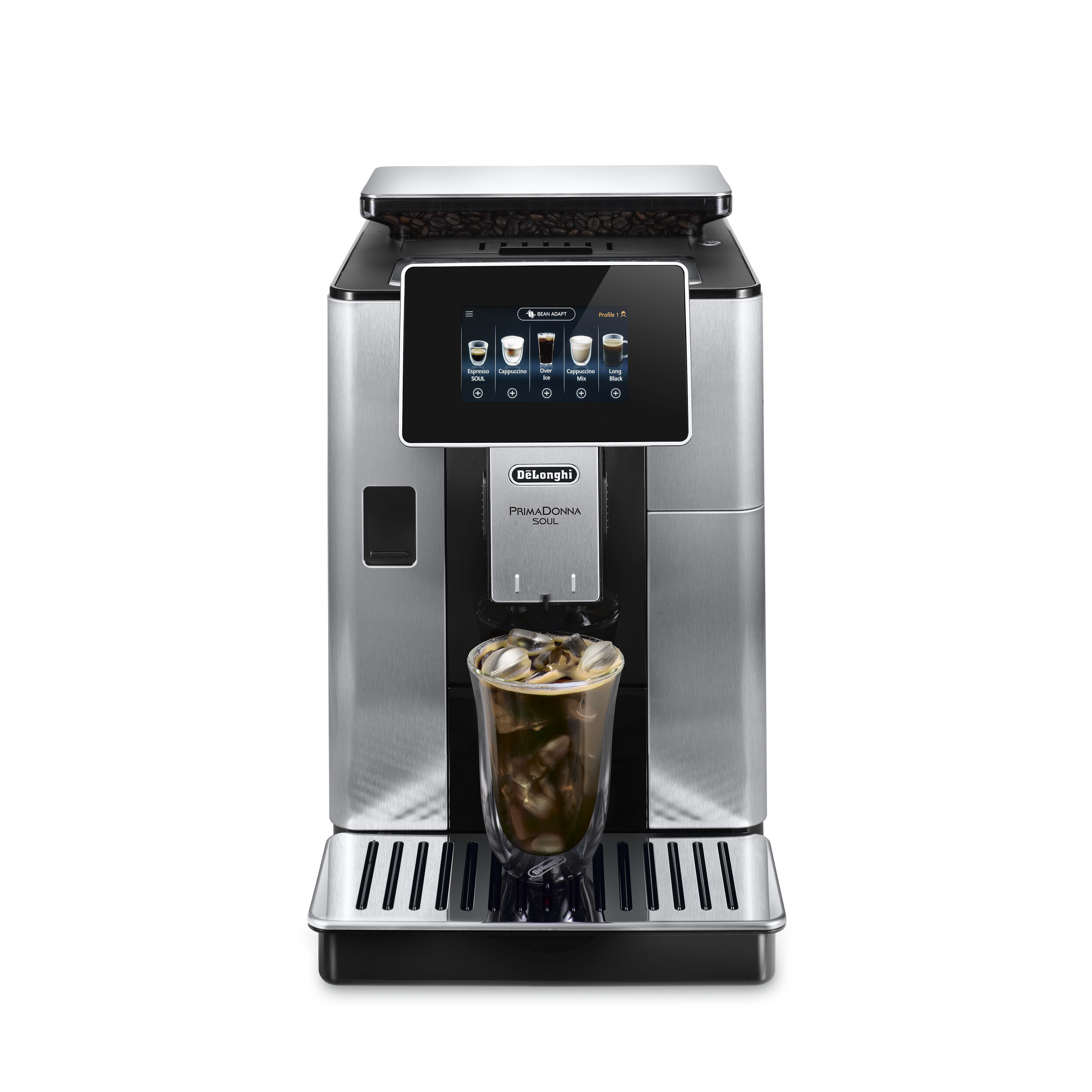 Voir la diapositive 2 : DELONGHI Machine expresso avec broyeur ECAM610.55.SB - Silver