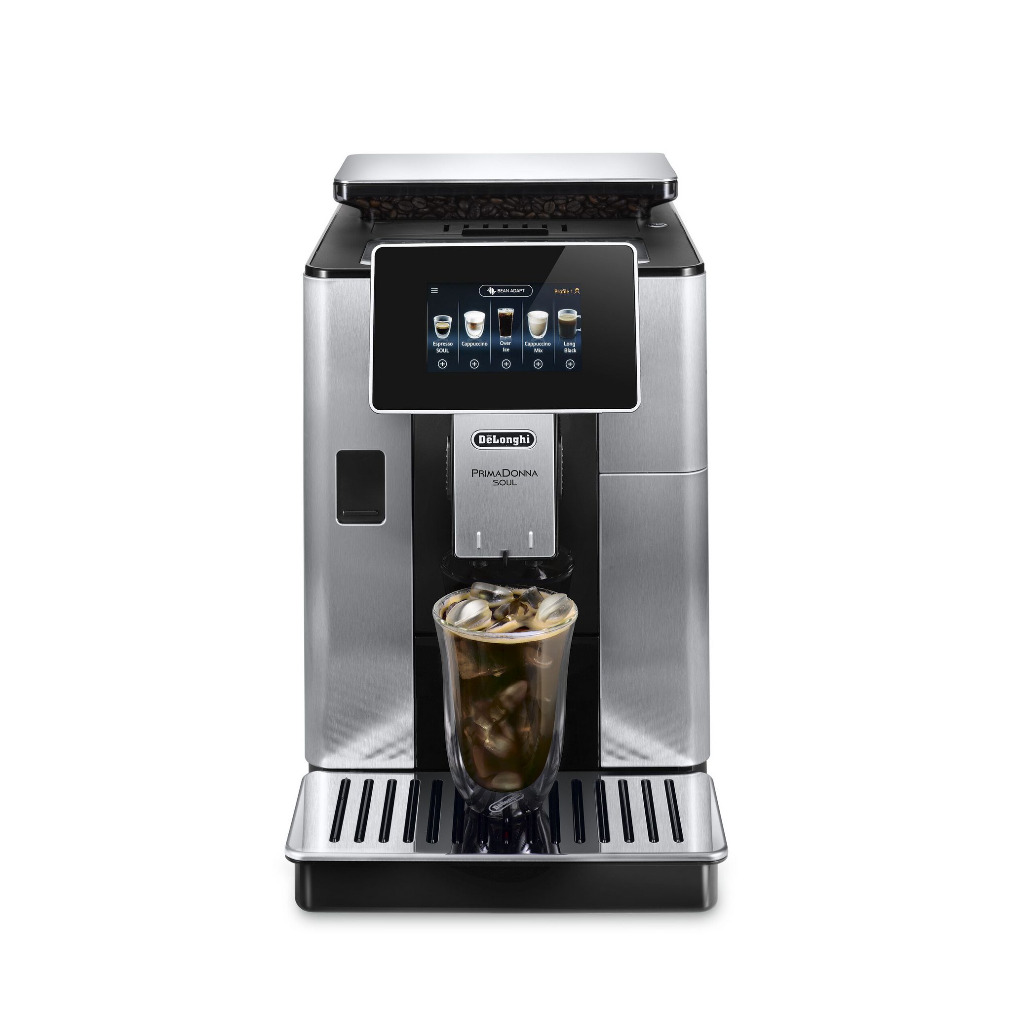 Voir la diapositive 2 : DELONGHI Machine expresso avec broyeur ECAM610.55.SB - Silver