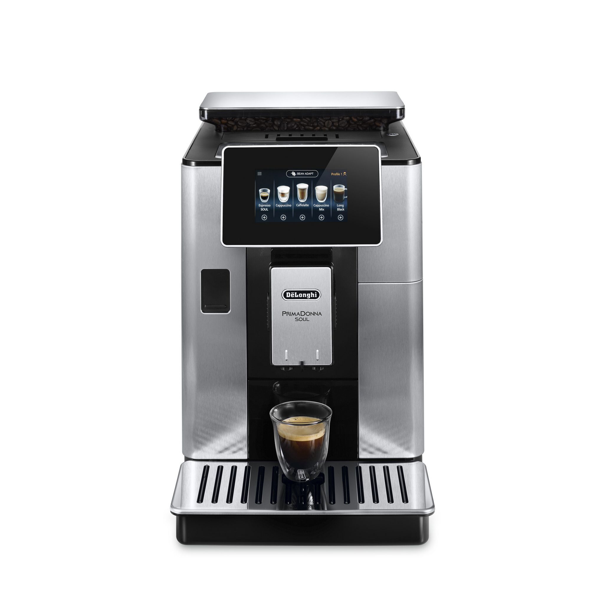 Voir la diapositive 3 : DELONGHI Machine expresso avec broyeur ECAM610.55.SB - Silver