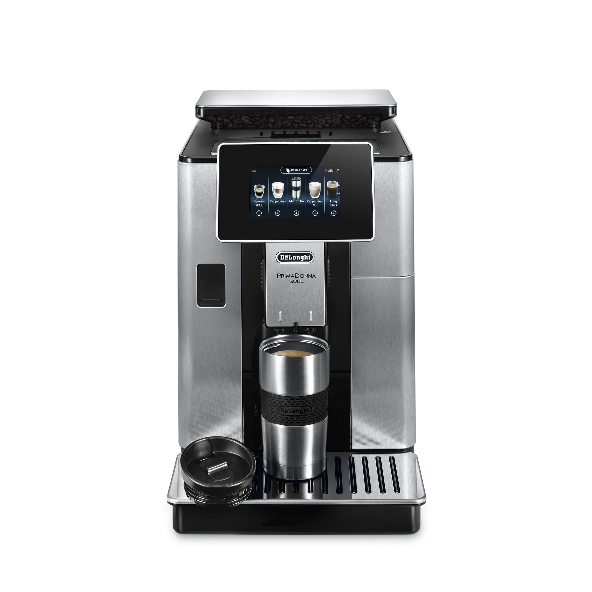 Voir la diapositive 4 : DELONGHI Machine expresso avec broyeur ECAM610.55.SB - Silver