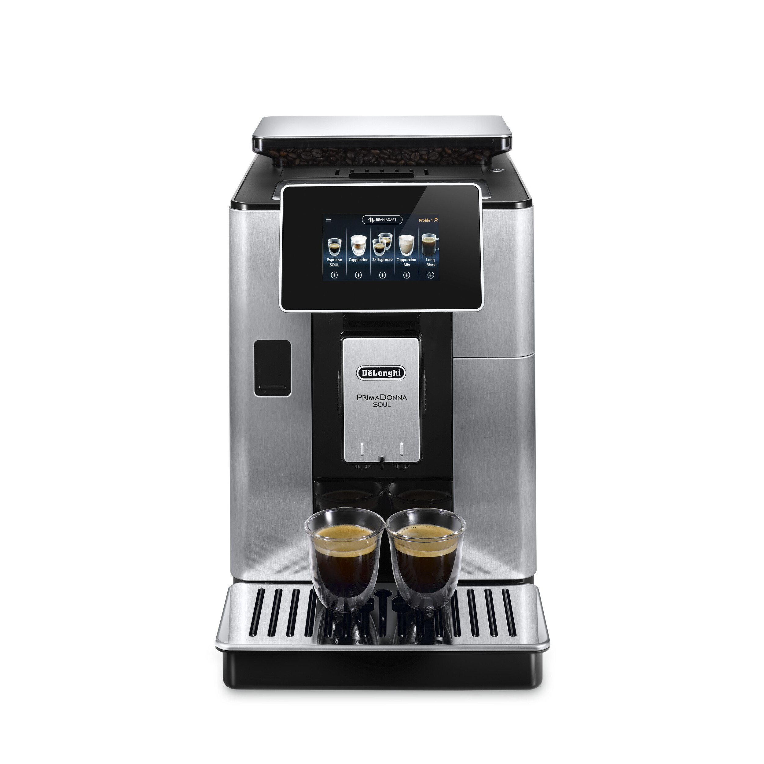 Voir la diapositive 5 : DELONGHI Machine expresso avec broyeur ECAM610.55.SB - Silver