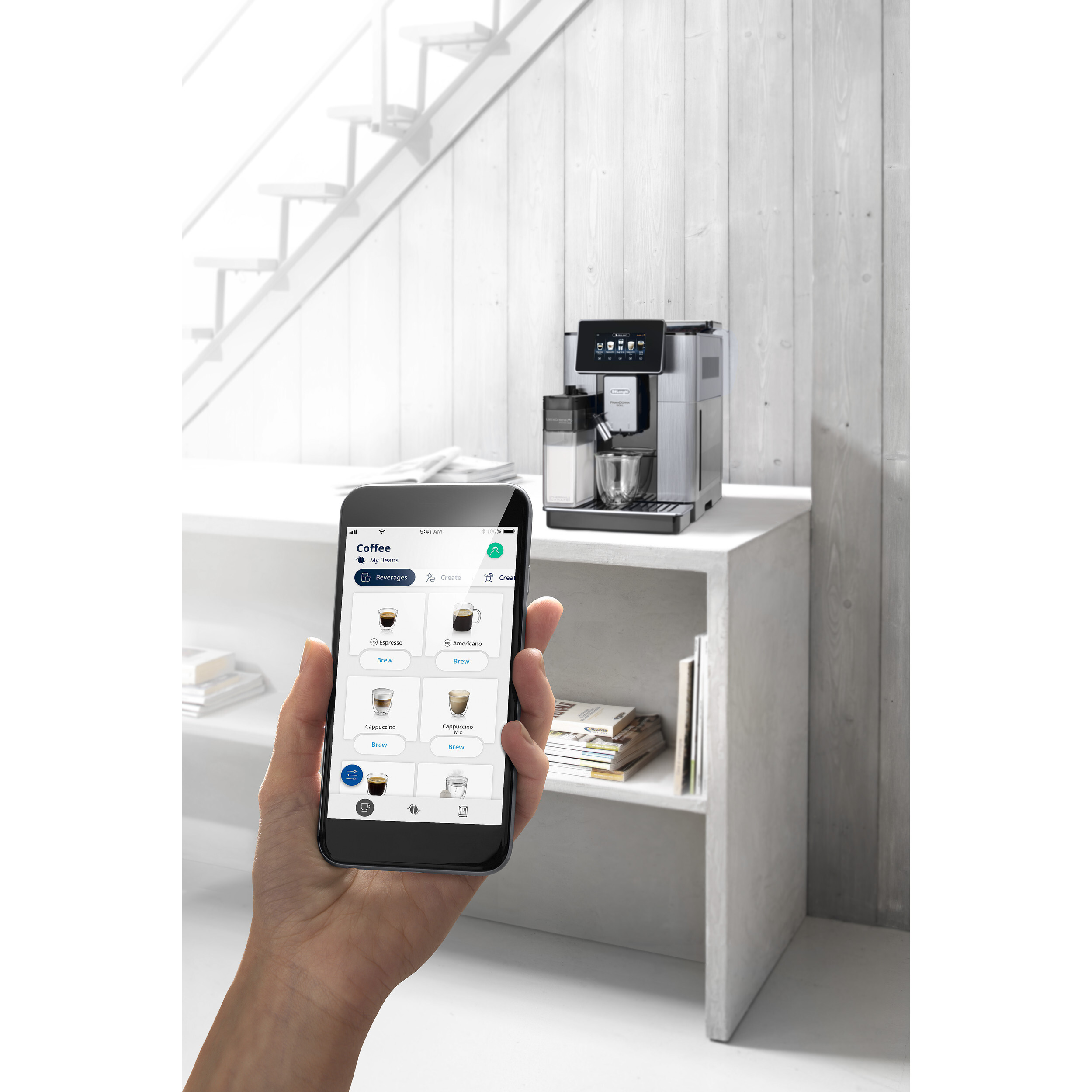 Voir la diapositive 7 : DELONGHI Machine expresso avec broyeur ECAM610.55.SB - Silver