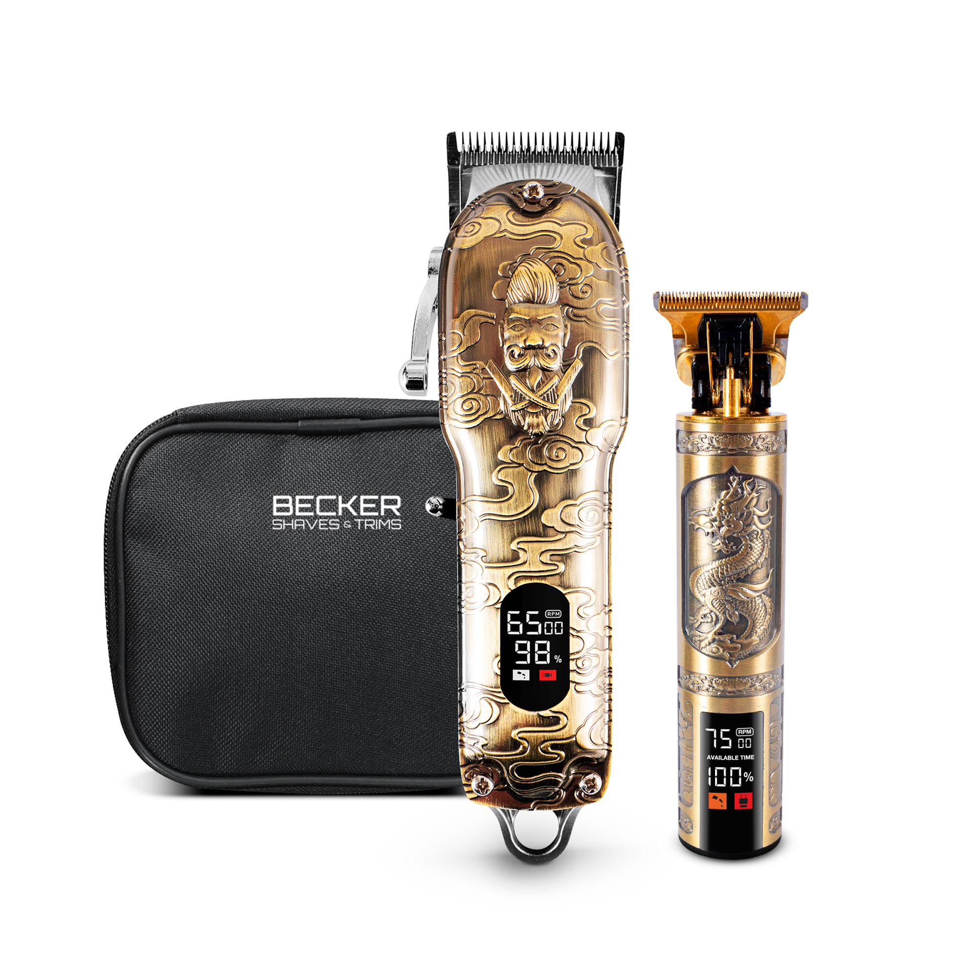 Voir la diapositive 2 : BECKER SHAVES & TRIMS Kit tondeuse sans fil Twinbarber - Or