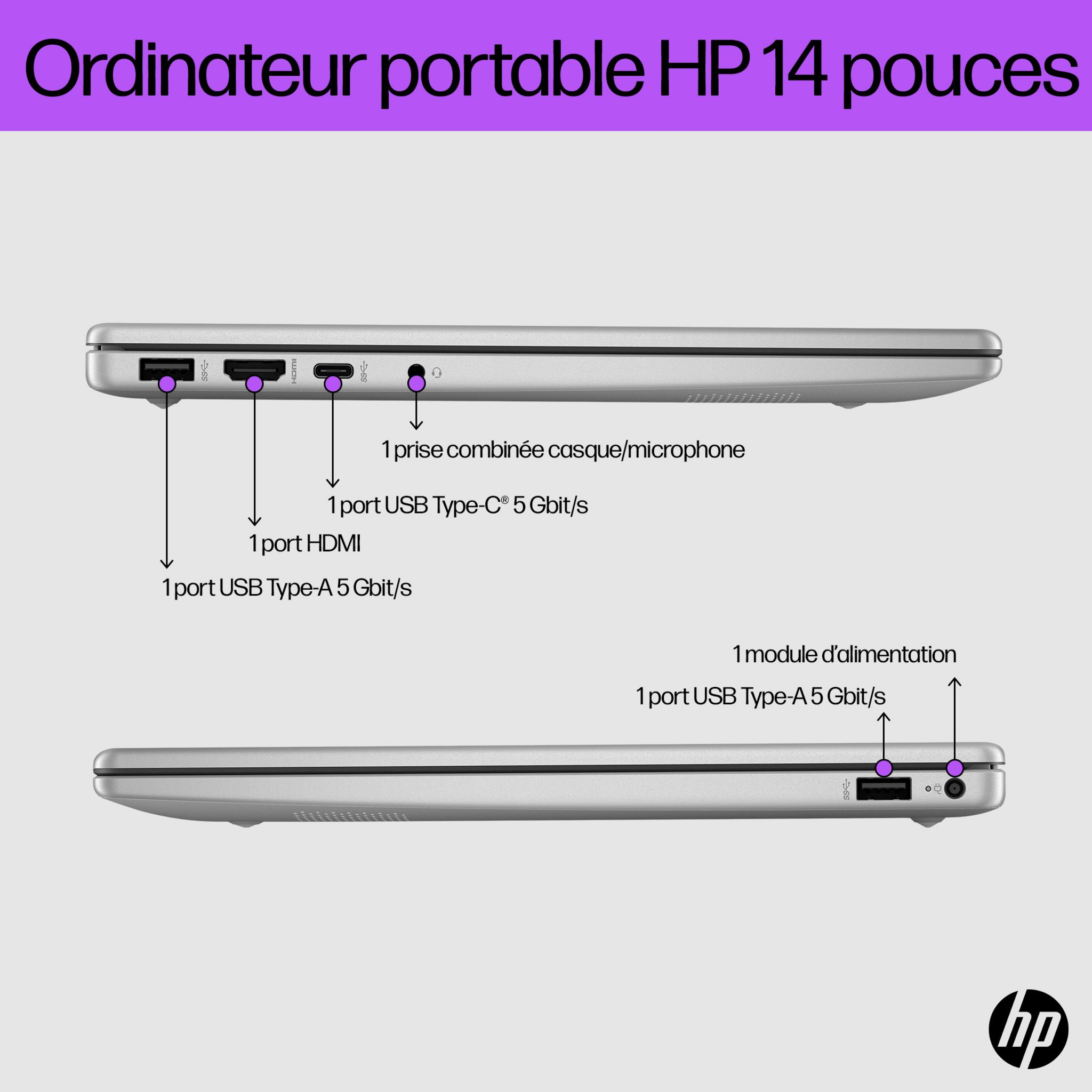 Voir la diapositive 5 : HP Ordinateur portable LAPTOP 14-EM0015NF