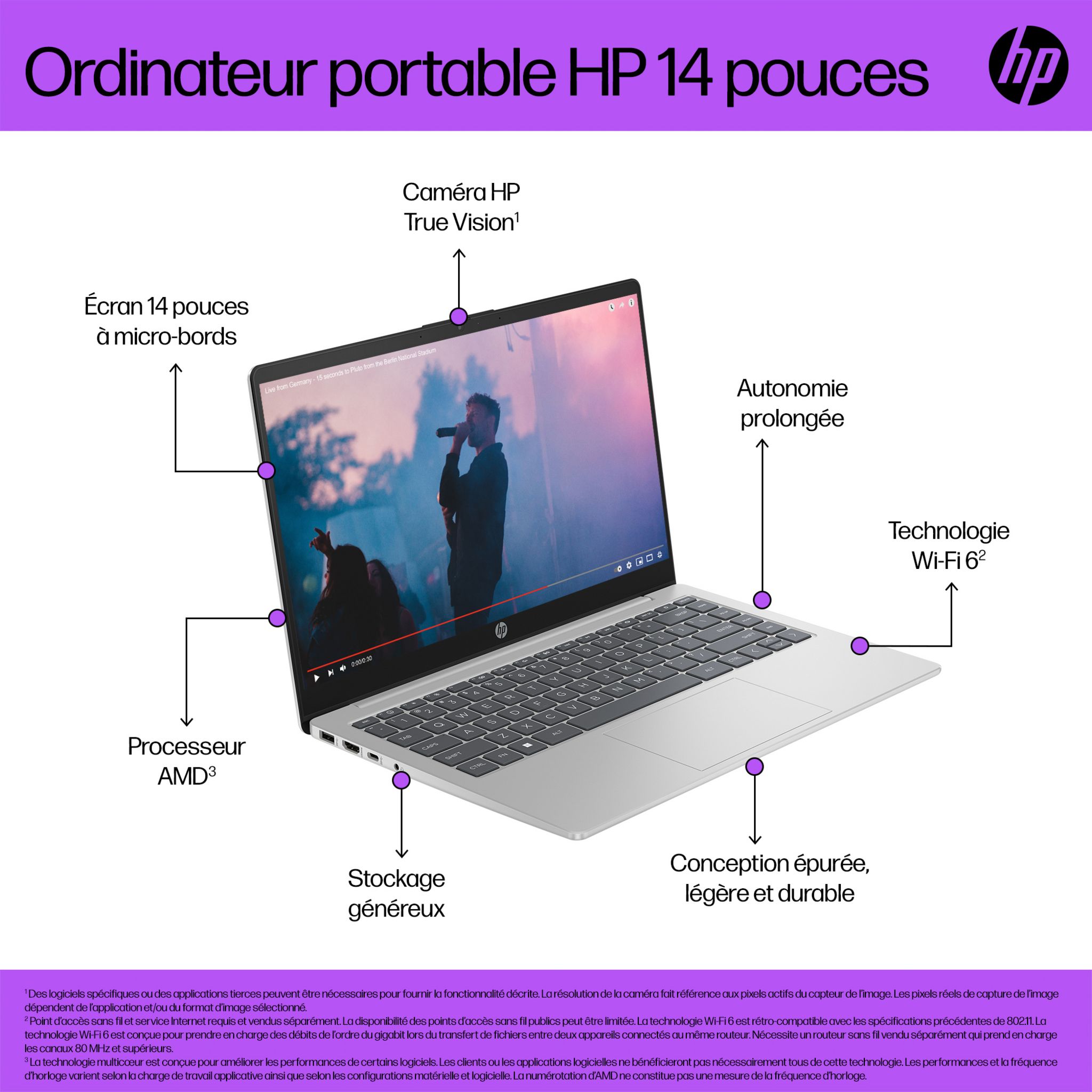 Voir la diapositive 6 : HP Ordinateur portable LAPTOP 14-EM0015NF