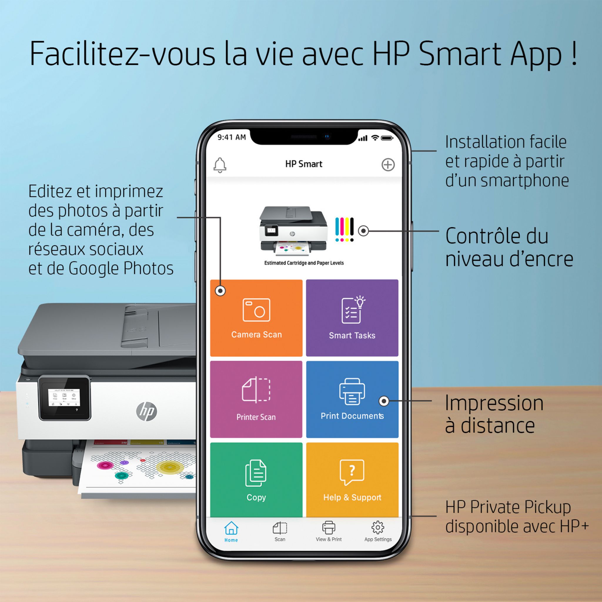Voir la diapositive 3 : HP Imprimante Tout-en-un  OfficeJet 8012e - Noir/Blanc