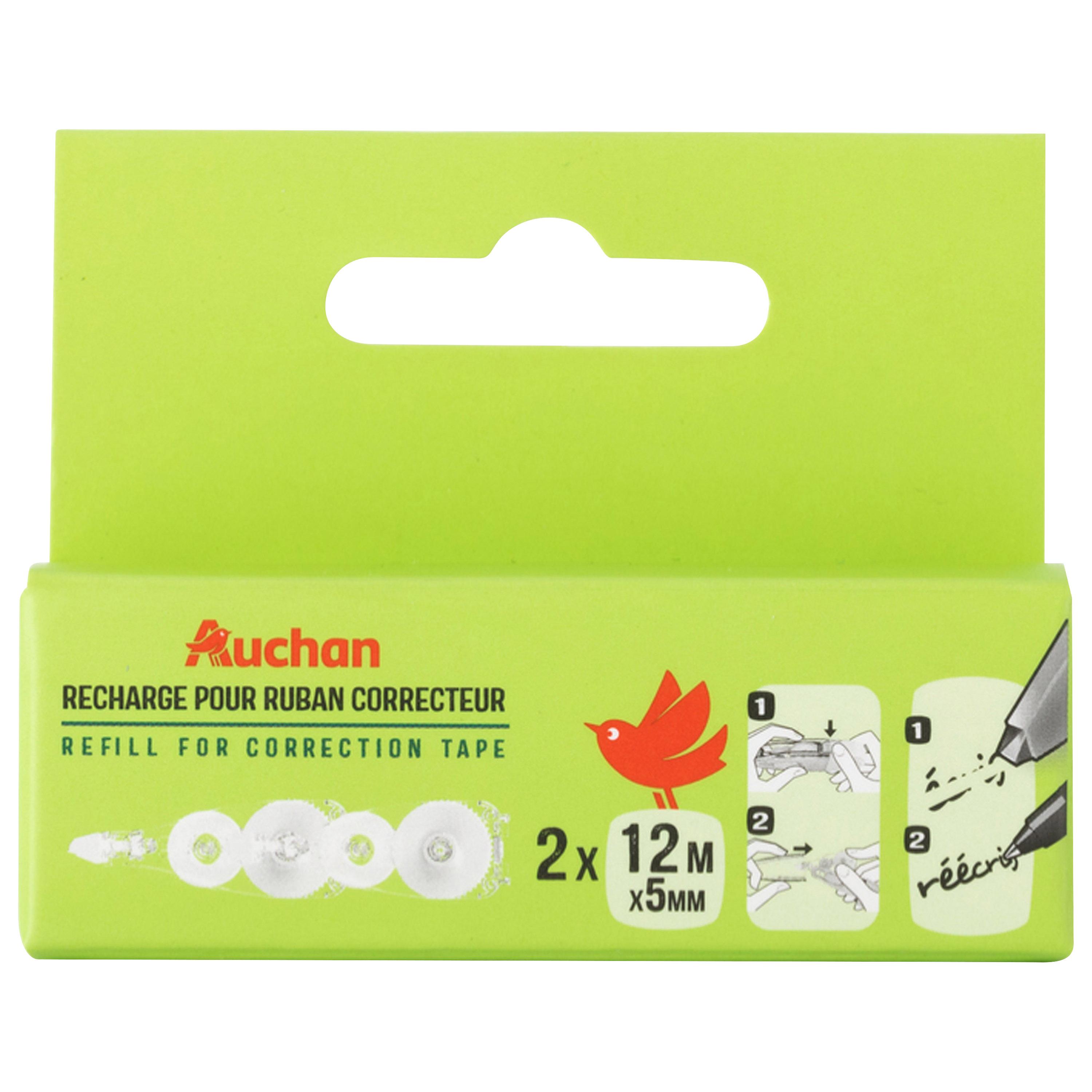 AUCHAN Lot de 2 recharges pour correcteur ruban