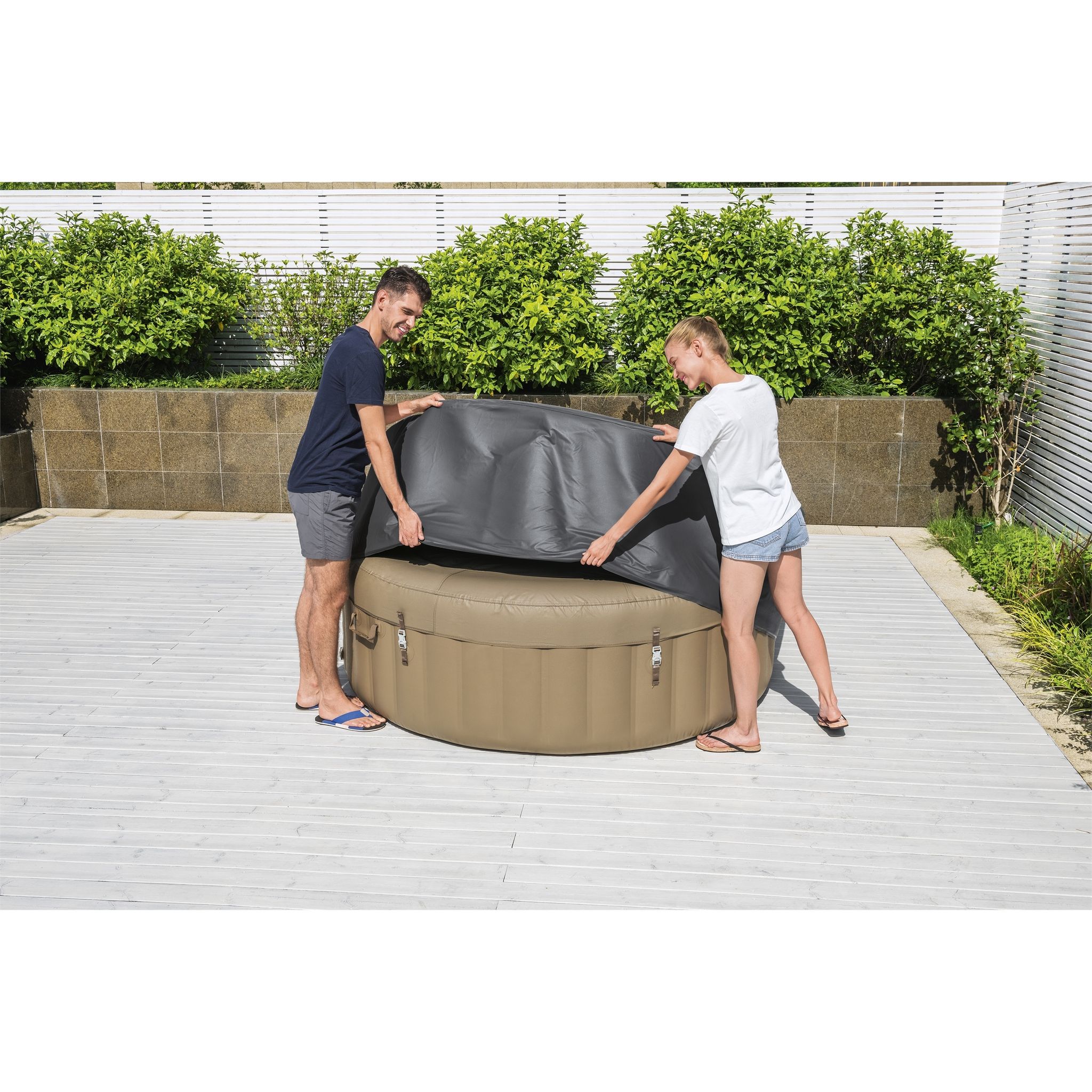 Voir la diapositive 8 : BESTWAY Couverture isotherme ronde pour SPA